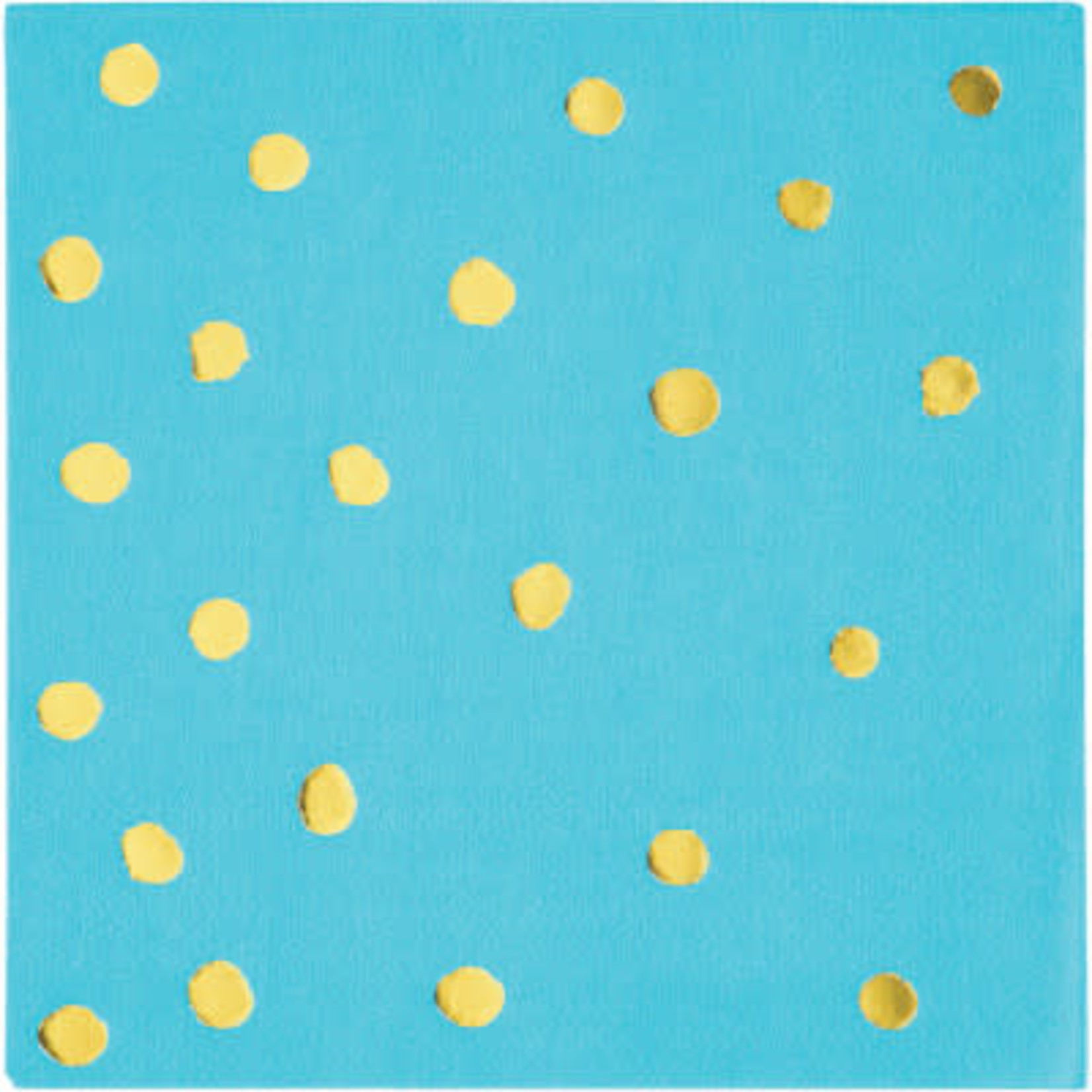 Creative Converting Bermuda Blue w/ Gold Dots Bev. Napkins - 16ct.