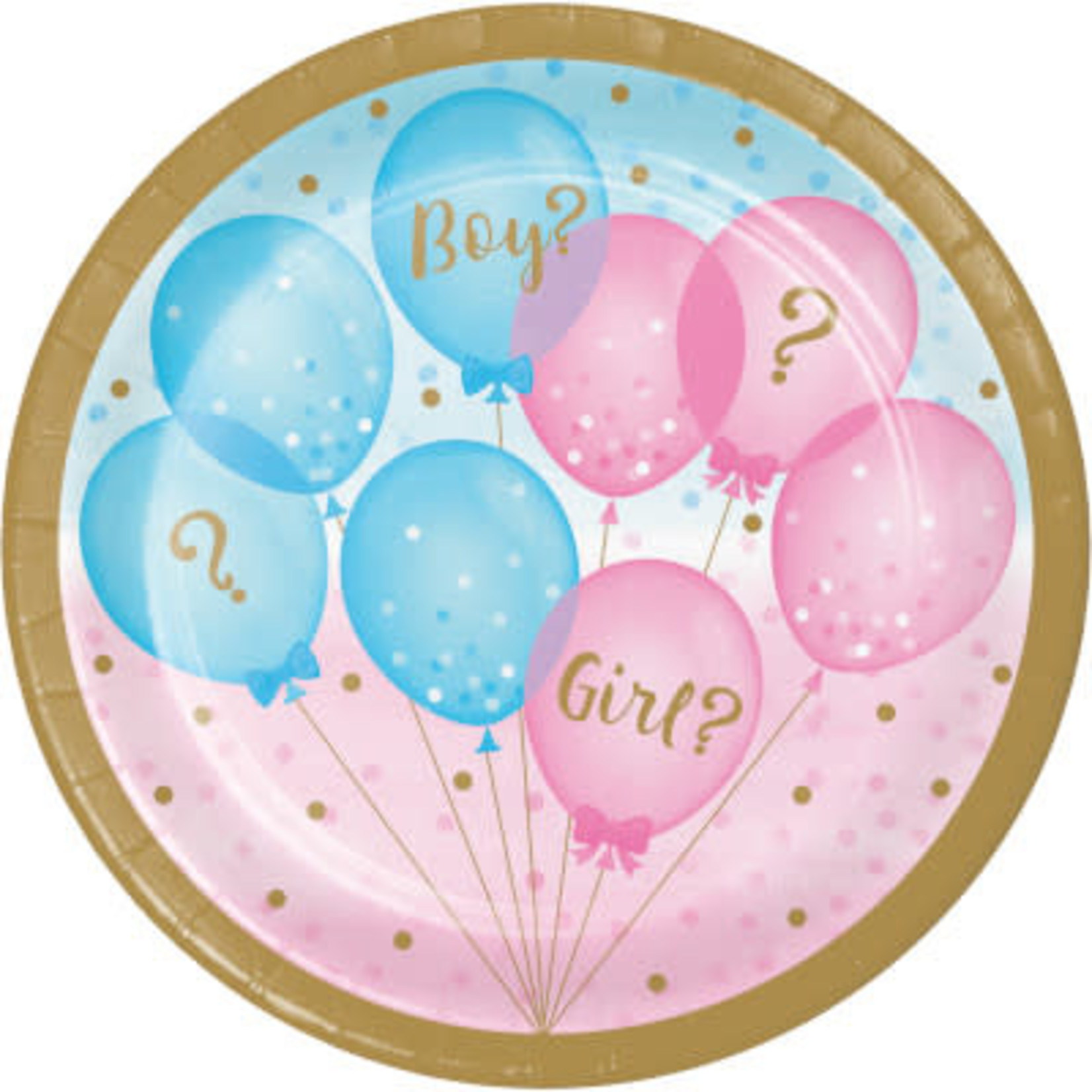Creative Converting Gender Reveal Balloons 7" Plates - 8ct.