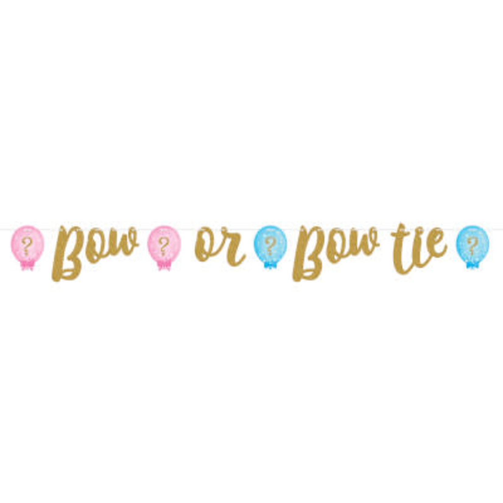 Creative Converting Bow or Bow Tie Gender Reveal Banner