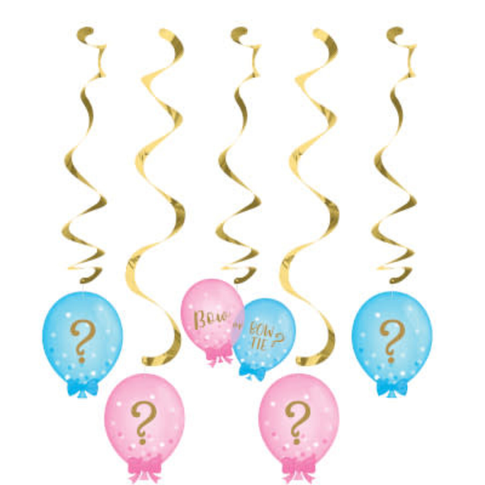 Creative Converting Gender Reveal Balloons Dizzy Danglers - 6ct.