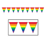 Beistle Rainbow Pennant Banner - 12ft.