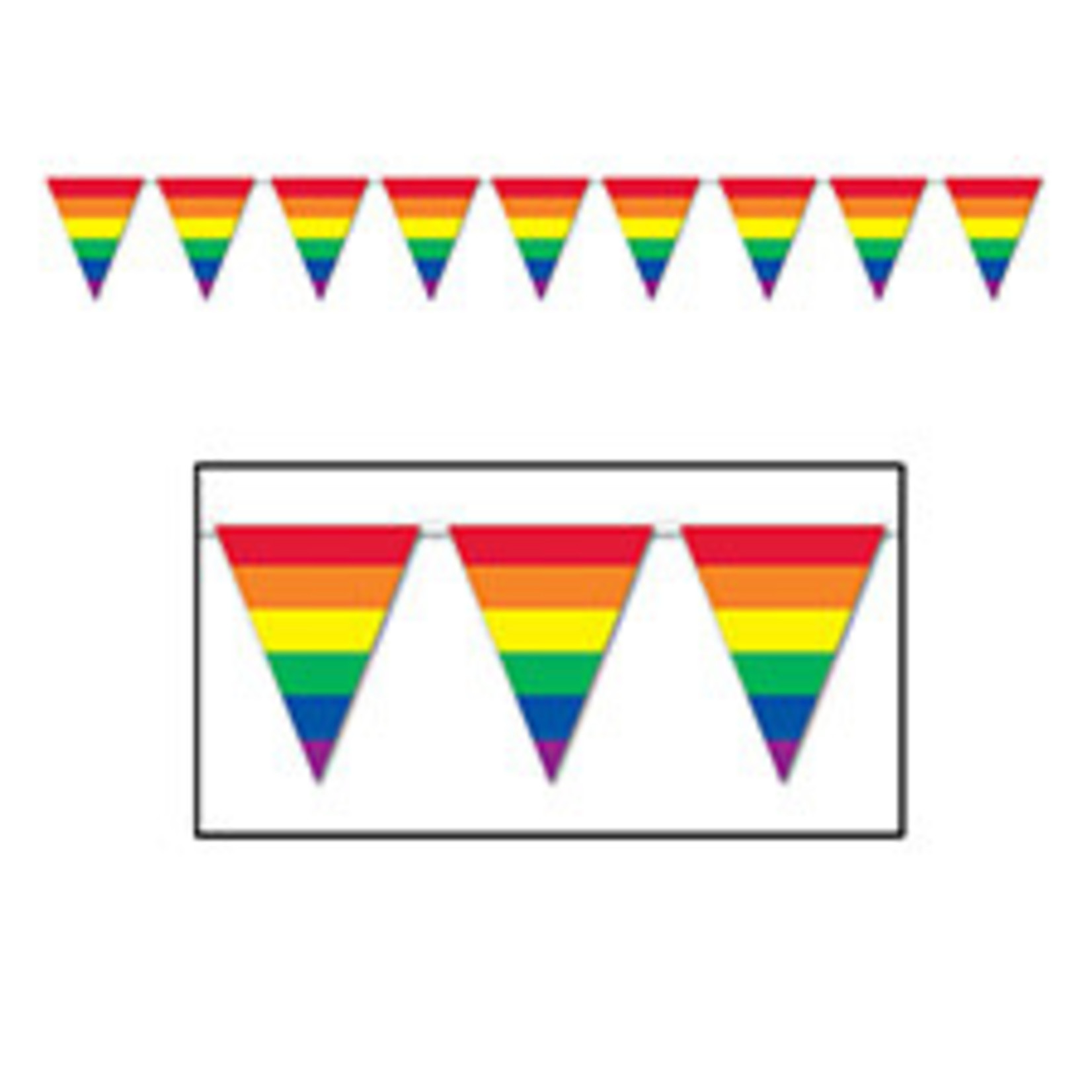Beistle Rainbow Pennant Banner - 12ft.