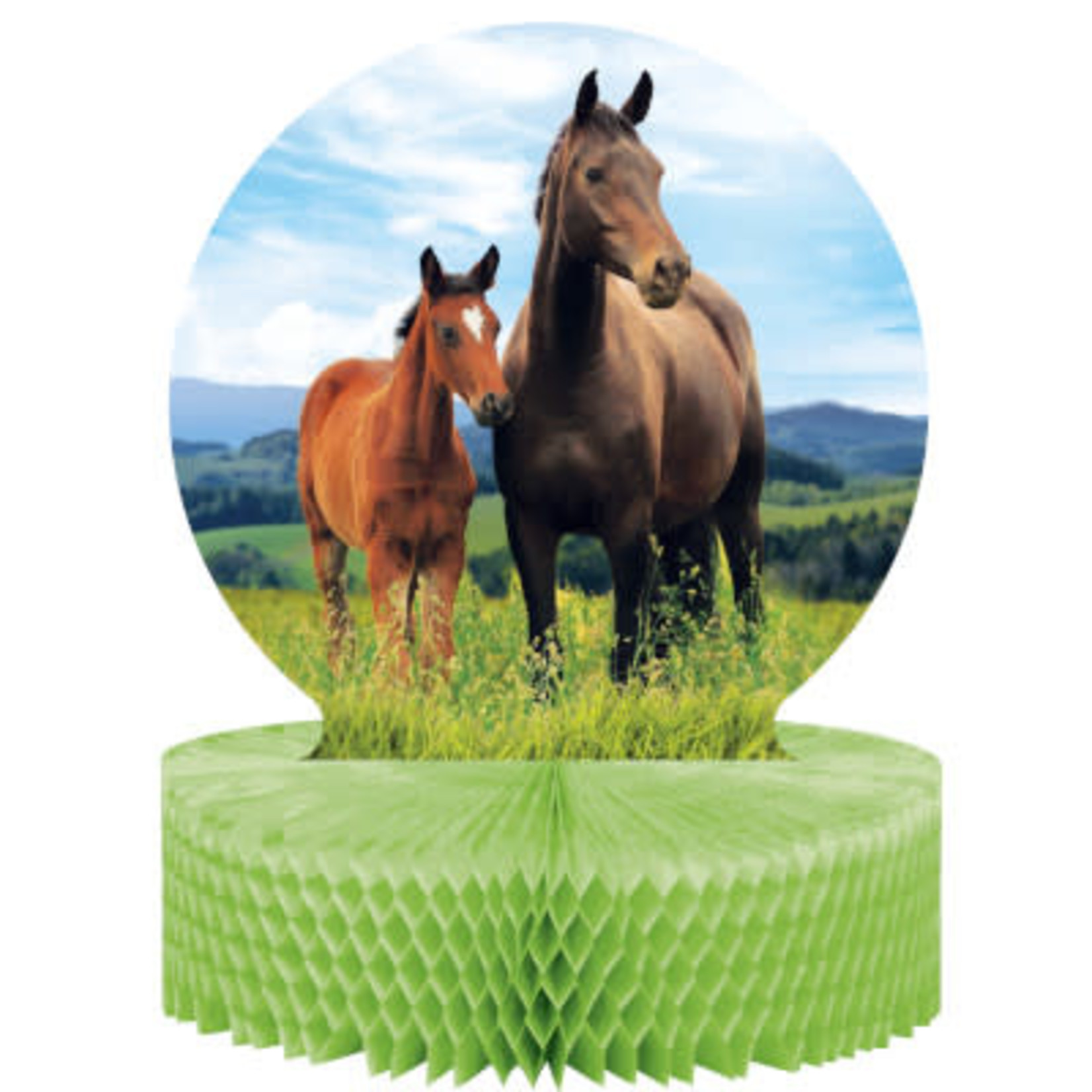 Creative Converting 12" Horse and Pony Honeycomb Centerpiece - 1ct.