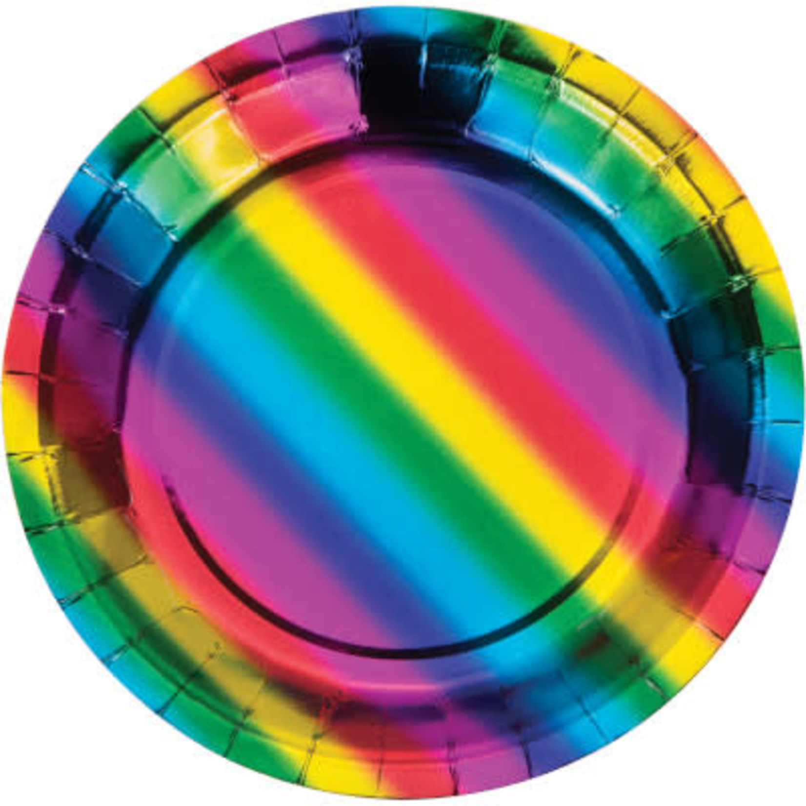Creative Converting Rainbow Foil 7" Plate - 8ct.
