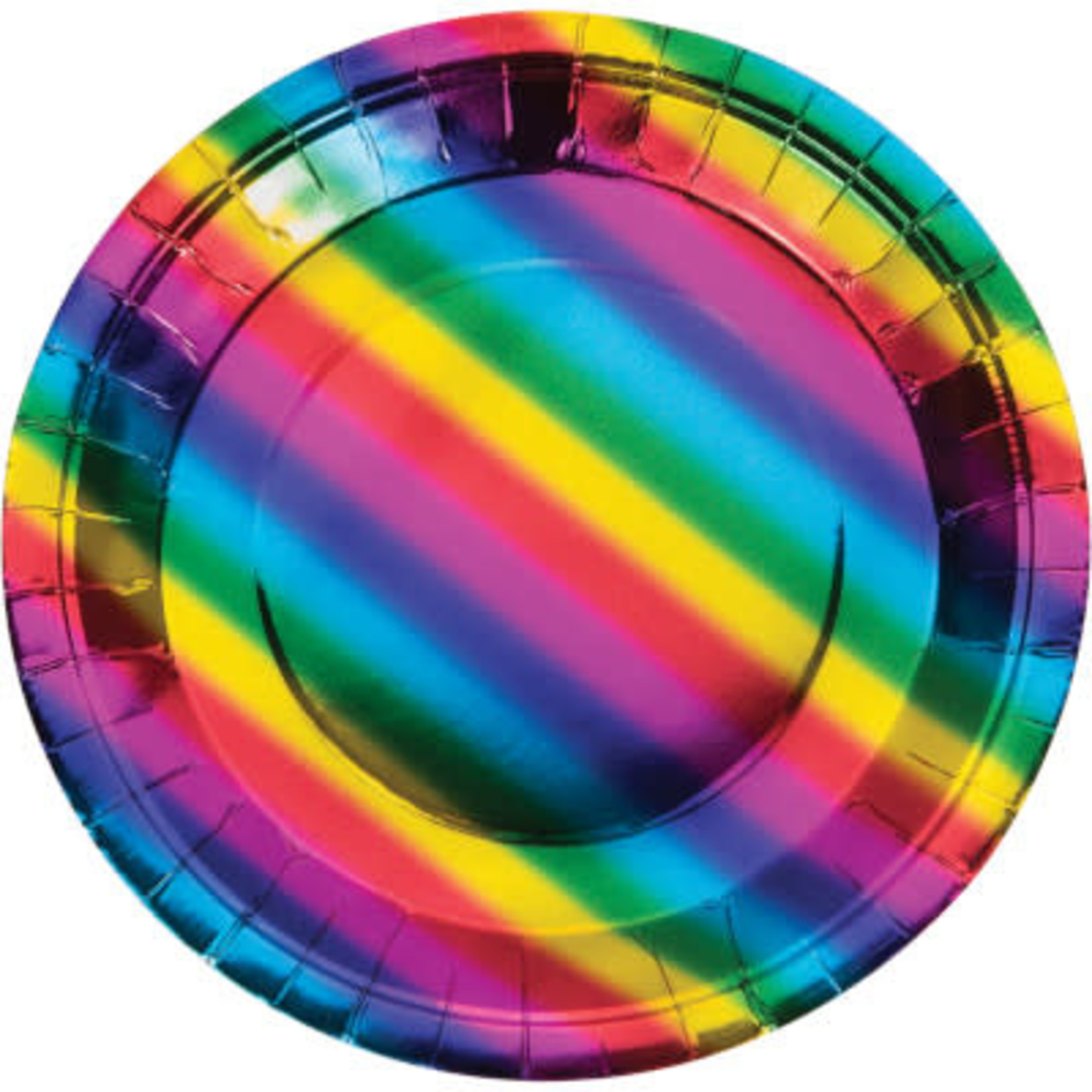 Creative Converting Rainbow Foil 9" Plate - 8ct.