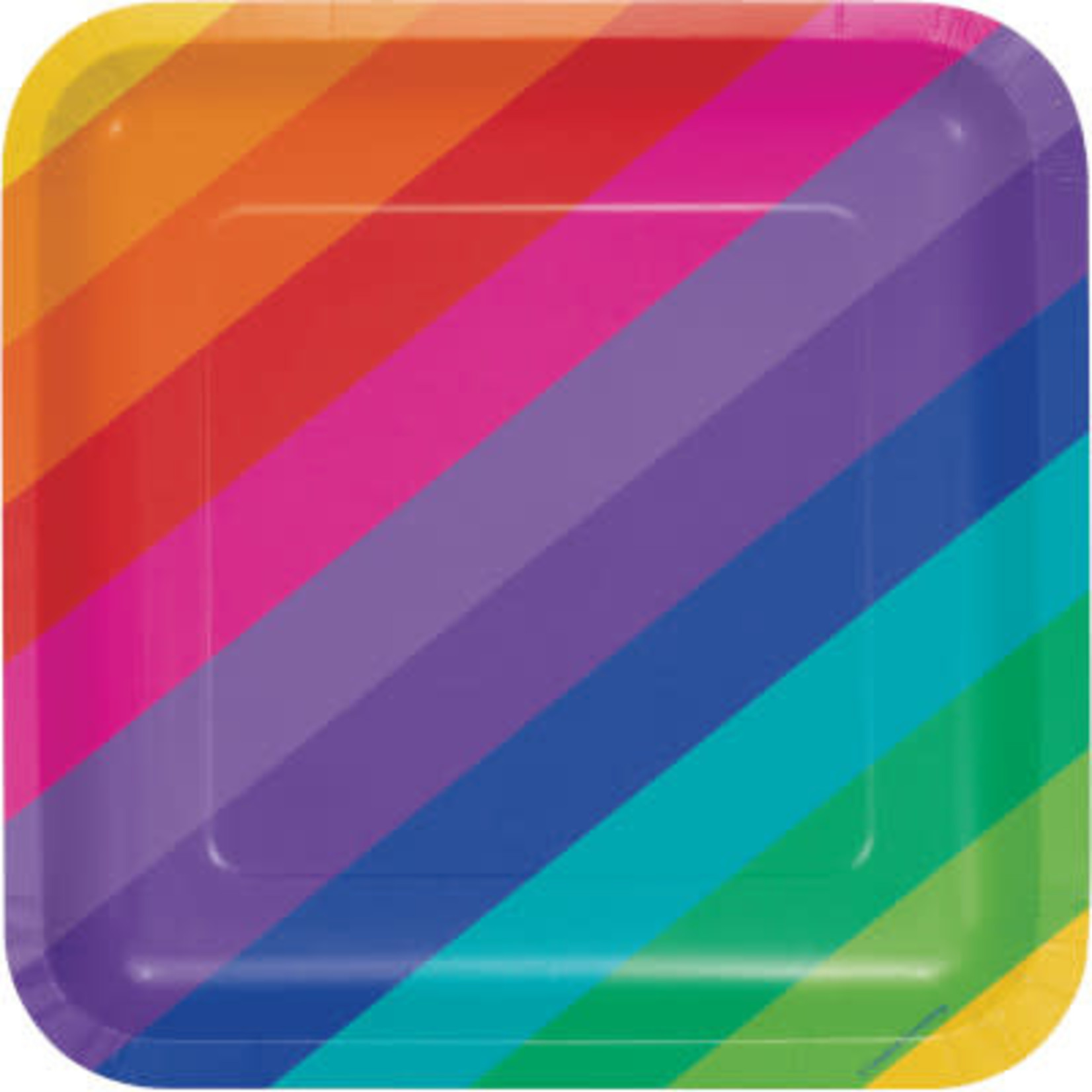 Creative Converting Rainbow 9" Square Plate - 8ct.