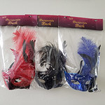 party club Half Face w/ Feather Masquerade Masks