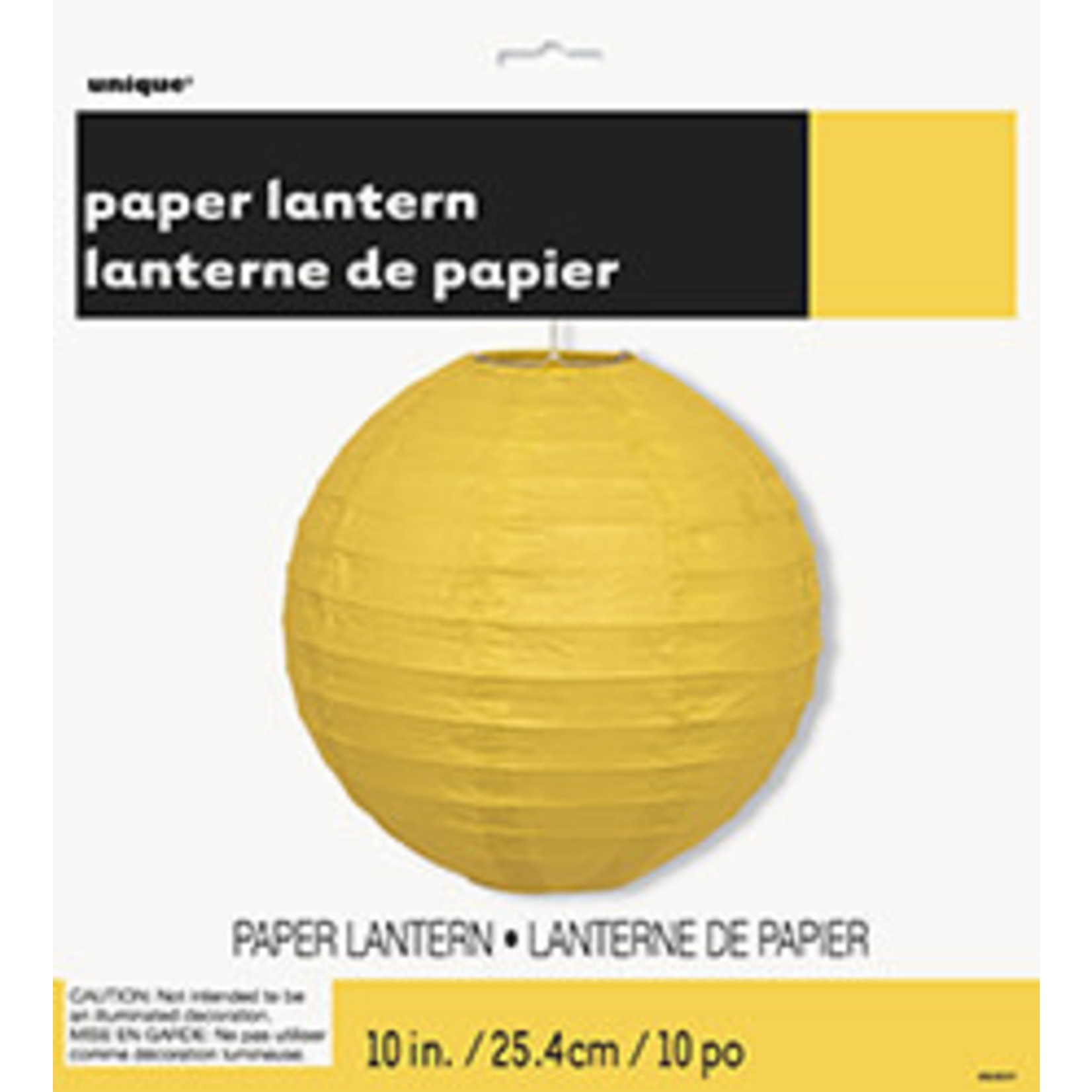 unique 10" Yellow Paper Round Lantern - 1ct.