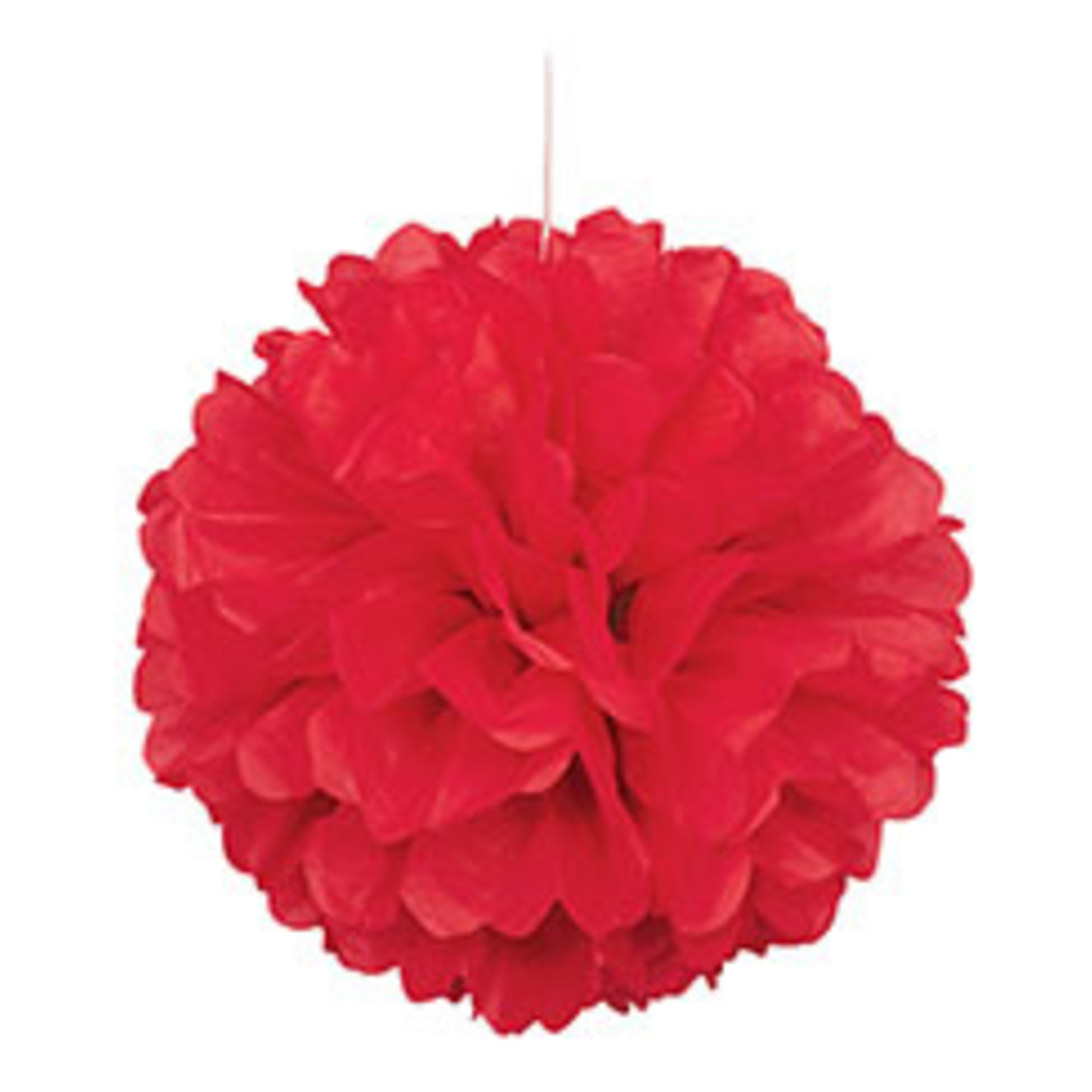 unique 16" Red Puff Ball Decoration - 1ct.