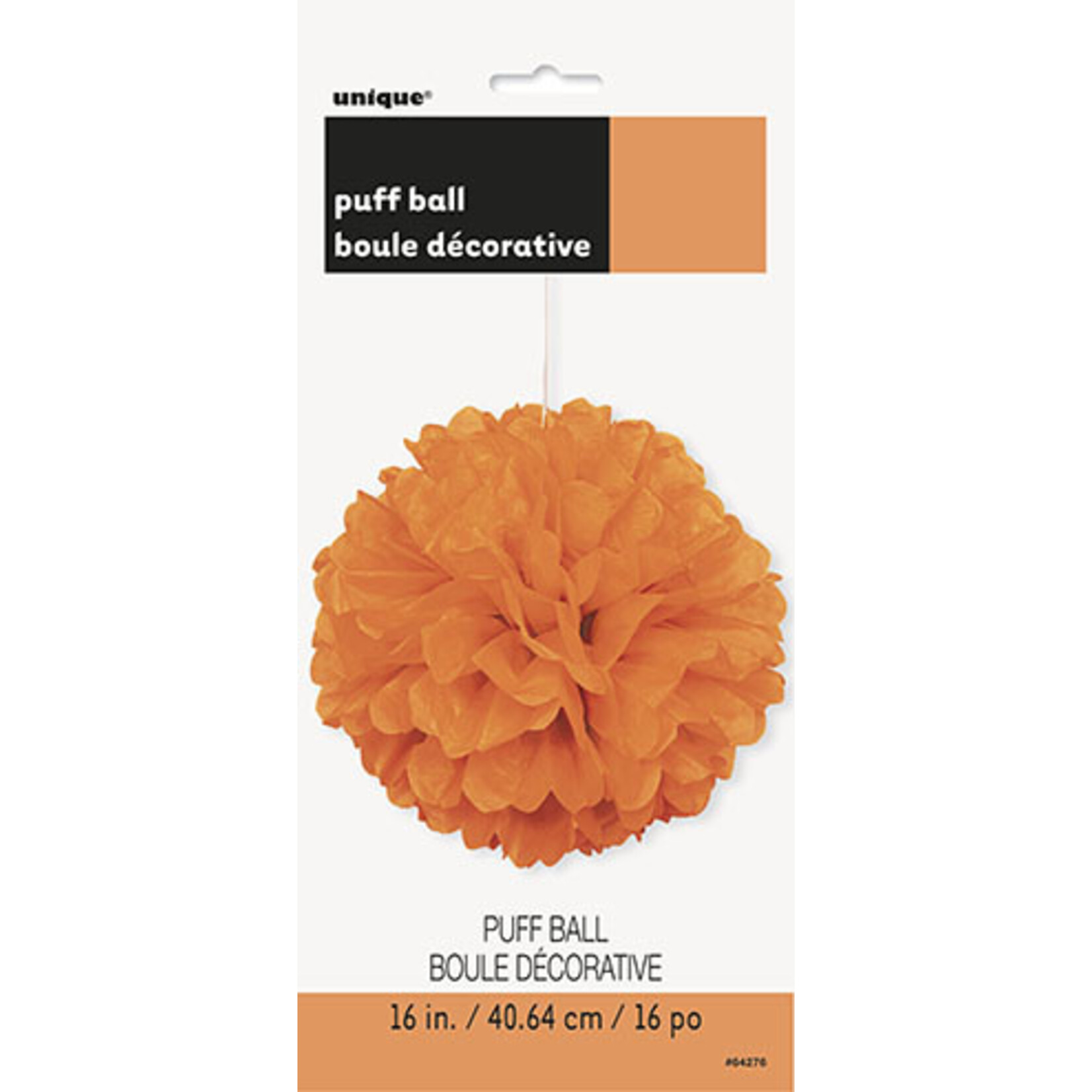 unique 16" Orange Puff Ball Decoration - 1ct.