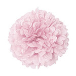 unique 16" Powder Pink Puff Ball Decor - 1ct.