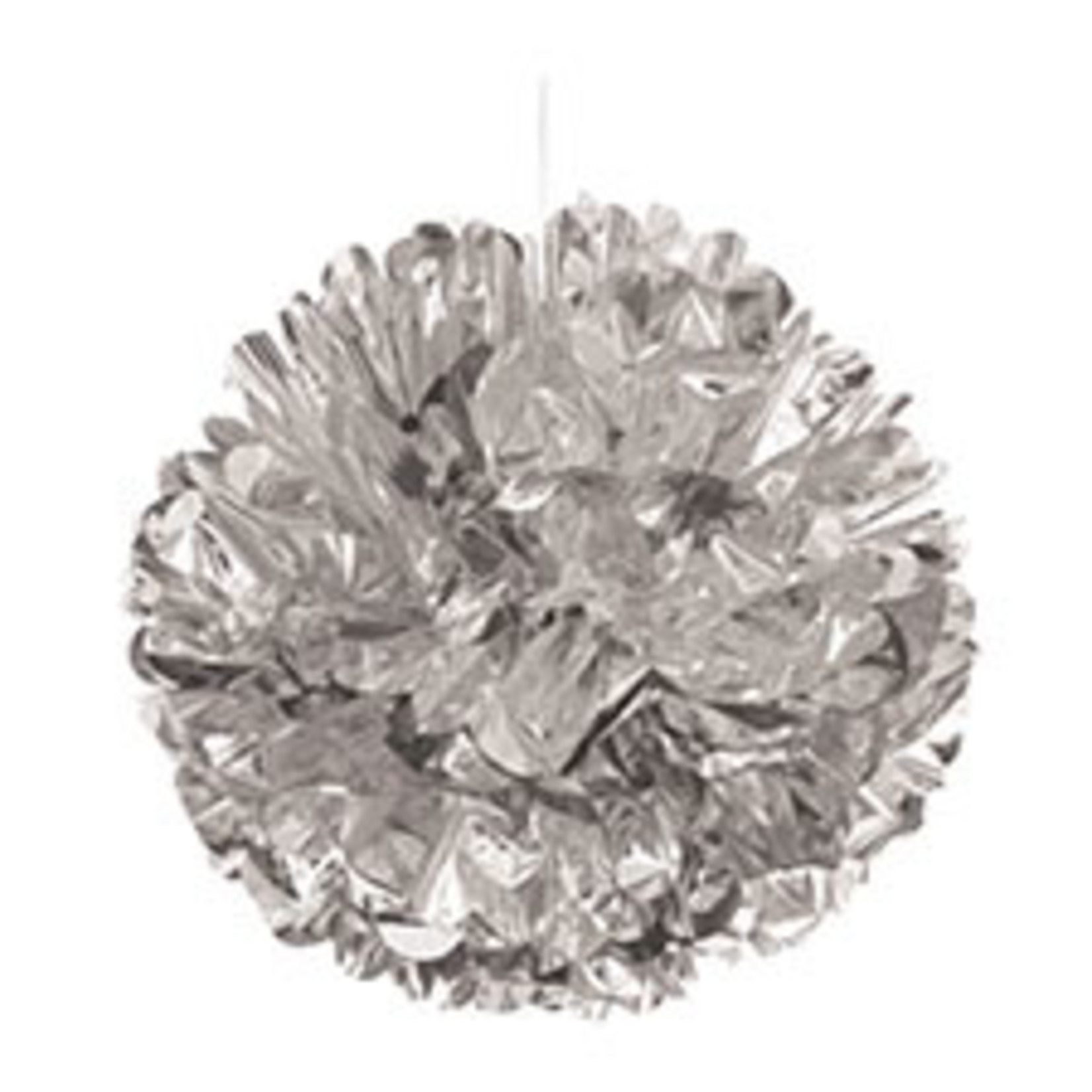 unique 16" Silver Foil Puff Ball - 1ct.