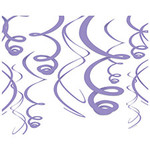 Amscan 22" Lavender Hanging  Swirl Decorations - 12ct.