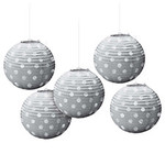 Amscan 5" Silver Foil Dot Lanterns - 5ct.