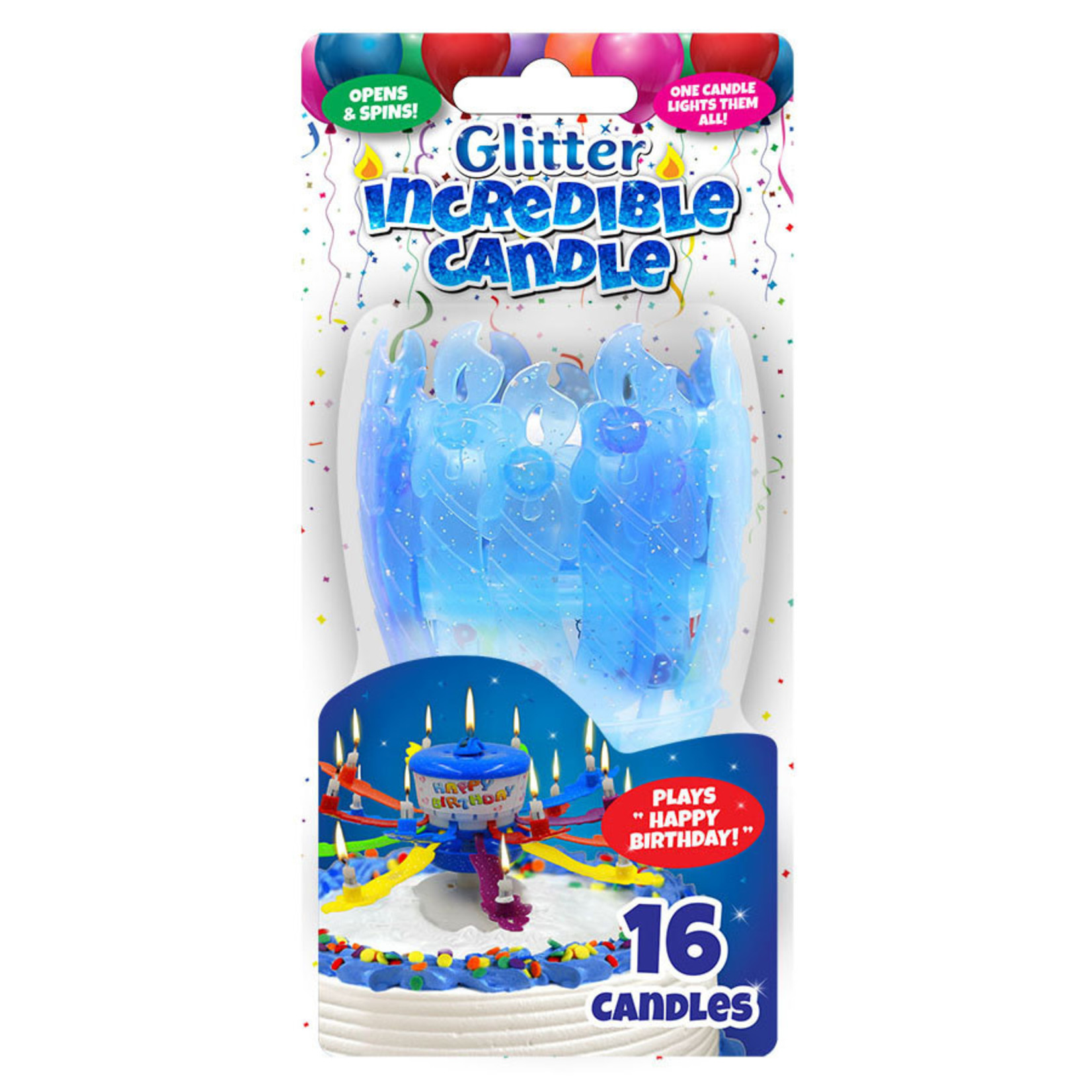 Just For Laughs Glitter Incredible Candles that Spin!