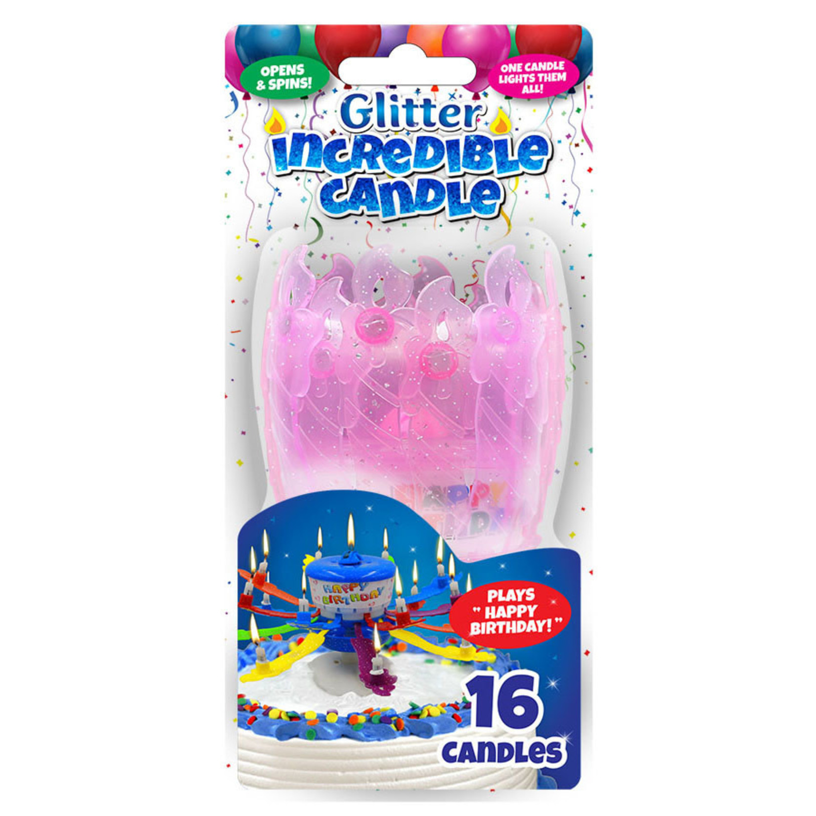Just For Laughs Glitter Incredible Candles that Spin!