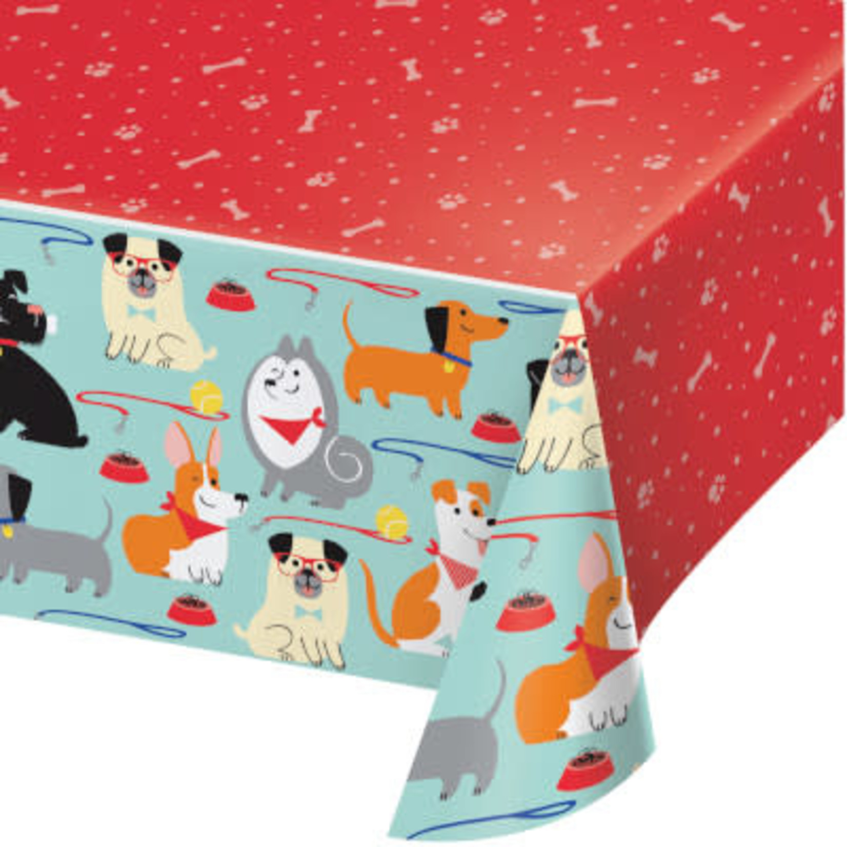 Creative Converting Dog Party Plastic Tablecover - 1ct. (54" x 102")