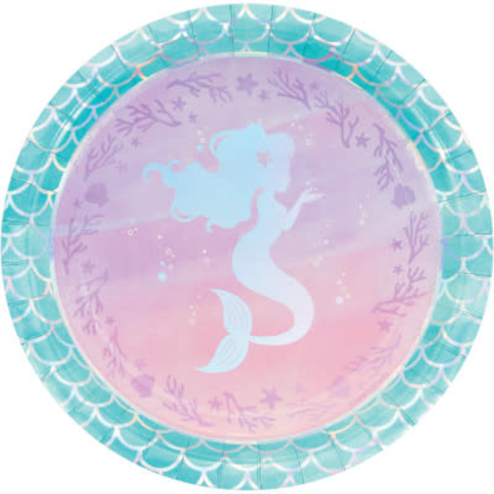 Creative Converting 9" Mermaid Shine Plates - 8ct.