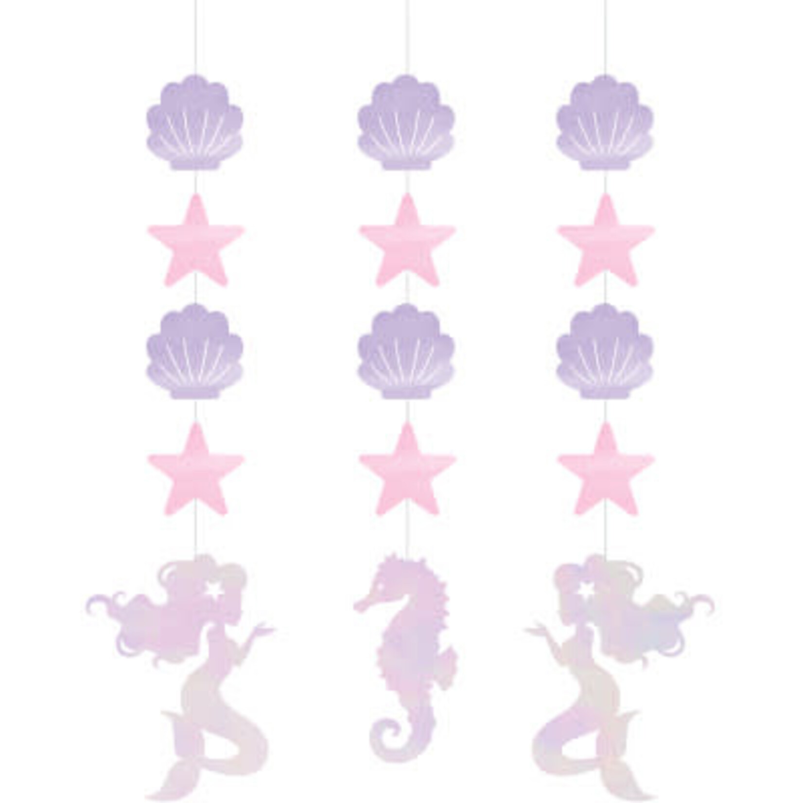 Creative Converting Mermaid Shine Hanging Cutouts - 3ct.