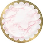 creative converting Pink Marble 9" Plates - 8ct.
