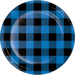 creative converting Blue/Black Buffalo Plaid 7" Plates - 8ct.