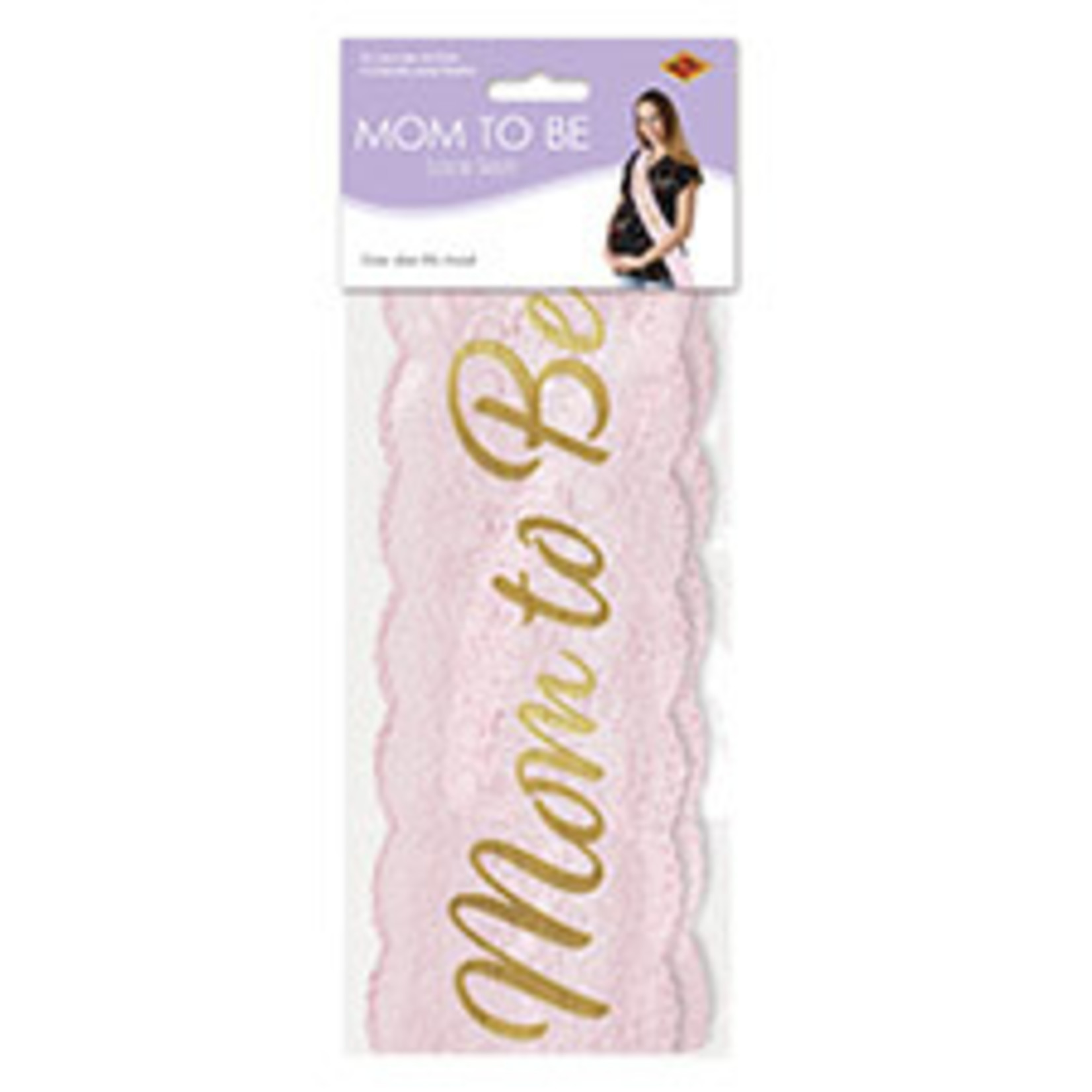 Beistle Pink Mom To Be Lace Sash