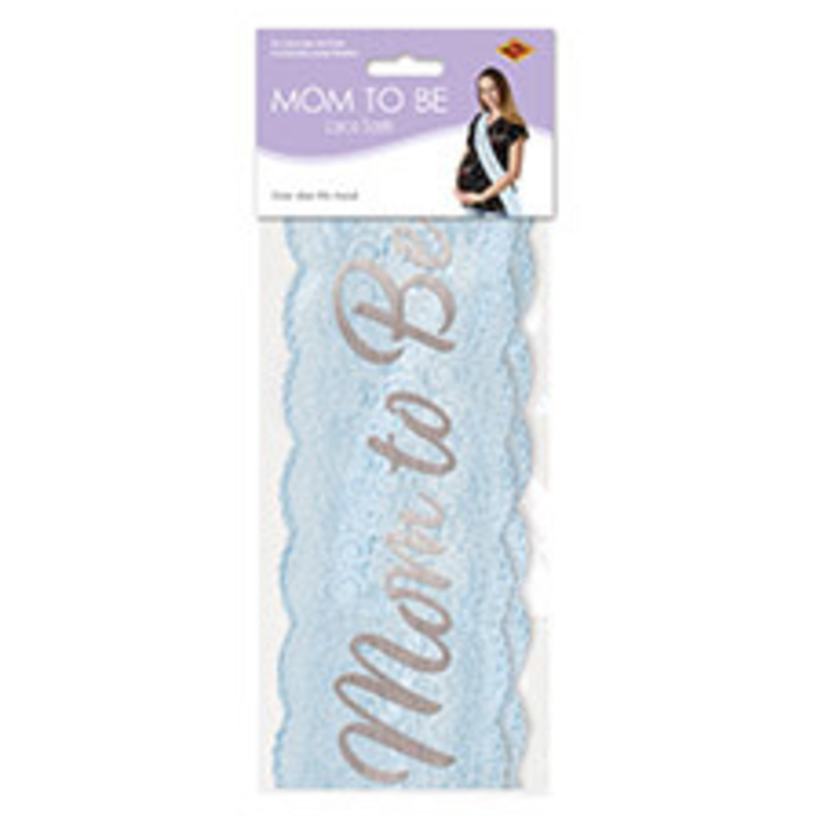Beistle Blue Mom To Be Lace Sash