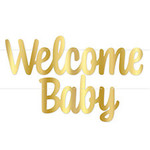 Beistle 4' Welcome Baby Gold Foil Banner - 1ct.