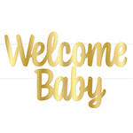 Beistle Welcome Baby Gold Banner - 4ft.