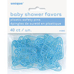 unique Baby Blue Safety Pin Favors - 40ct.