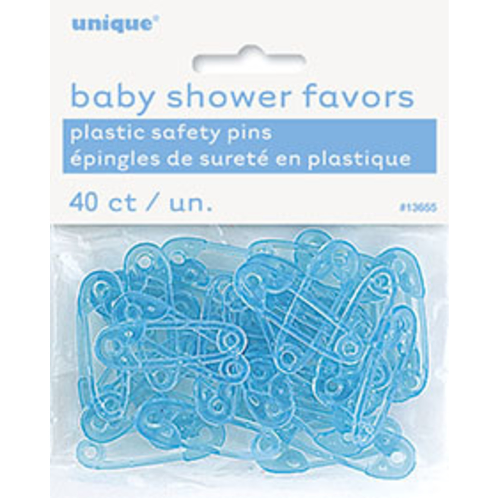 unique Baby Blue Safety Pin Favors - 40ct.
