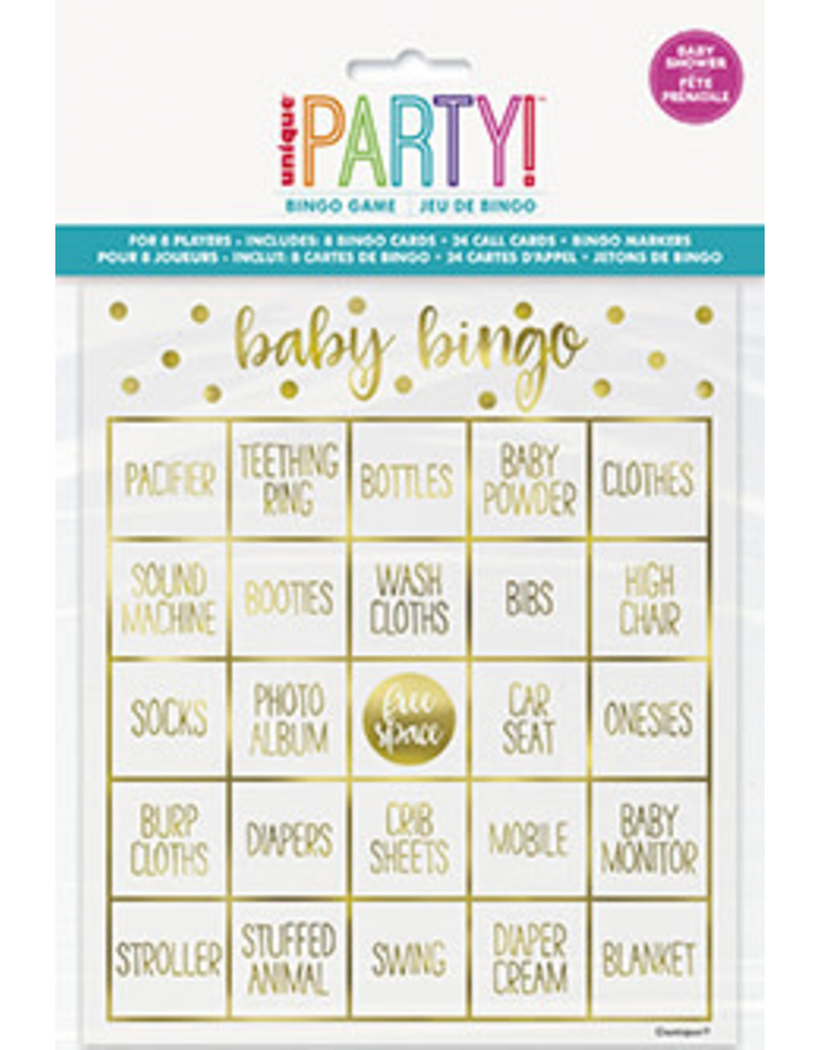 Unique Baby Shower Bingo 8ct Party Adventure