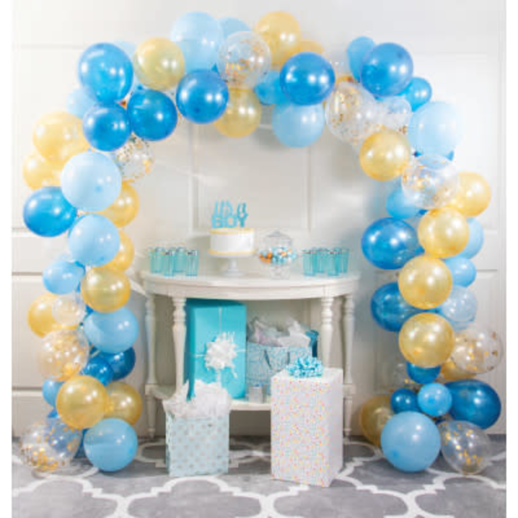Creative Converting Blue & Gold Balloon Arch Kit  - 16ft. (Balloons Included)