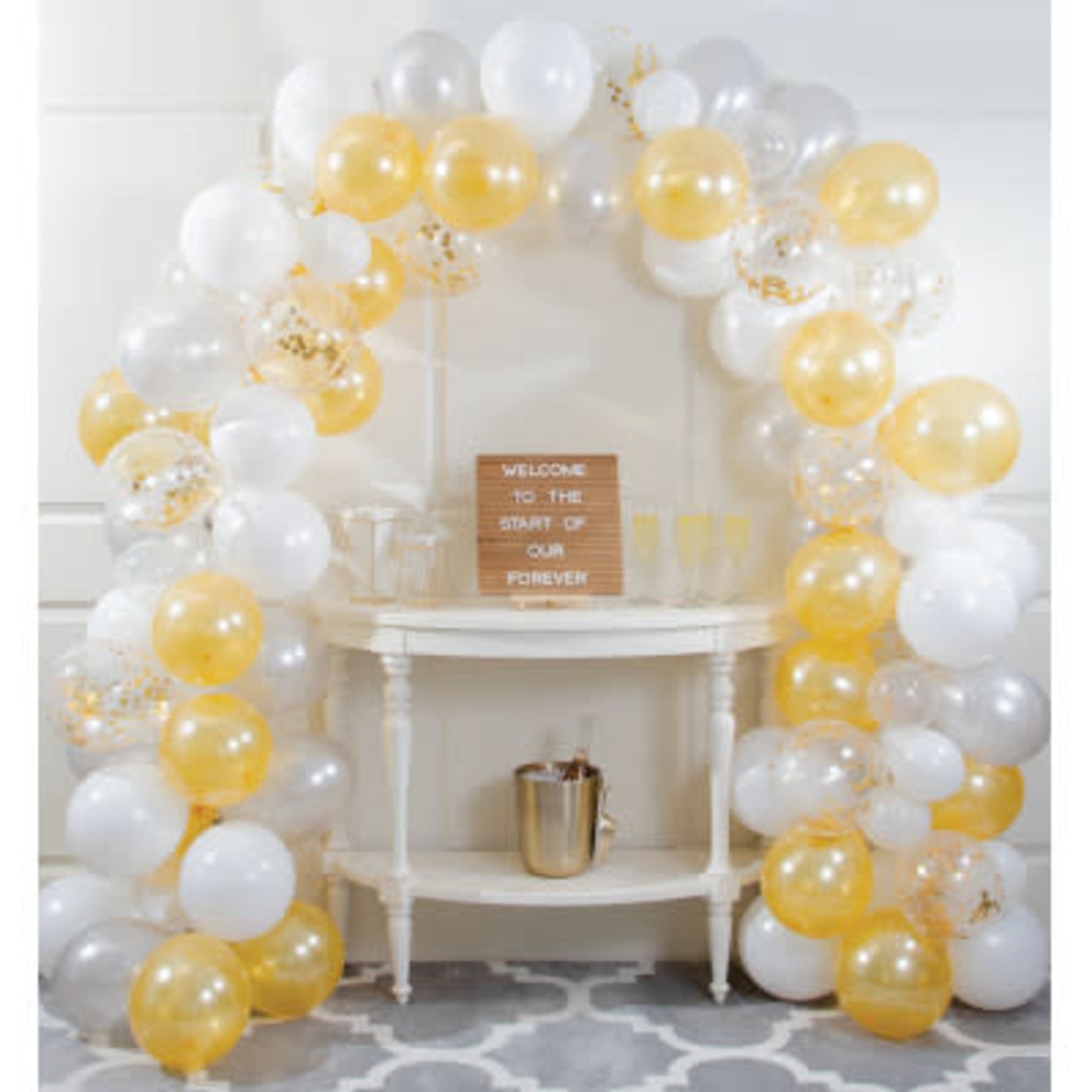 Creative Converting White & Gold Balloon Arch Kit - 16ft. (Balloons Included)