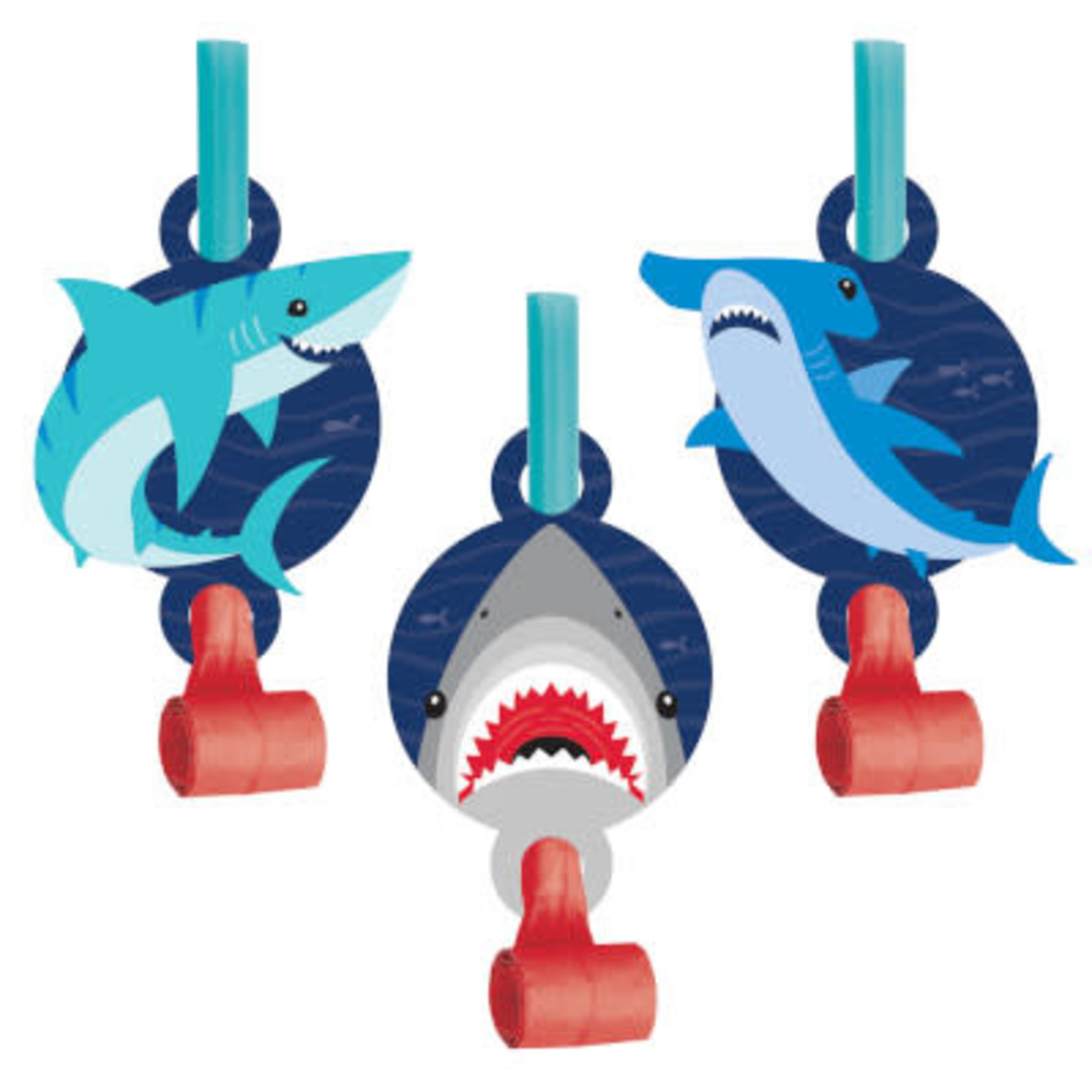 Creative Converting Shark Party Blowouts - 8ct.