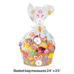 Creative Converting Bunny and Eggs Cello Basket Bag - 1ct. (24" x 25")