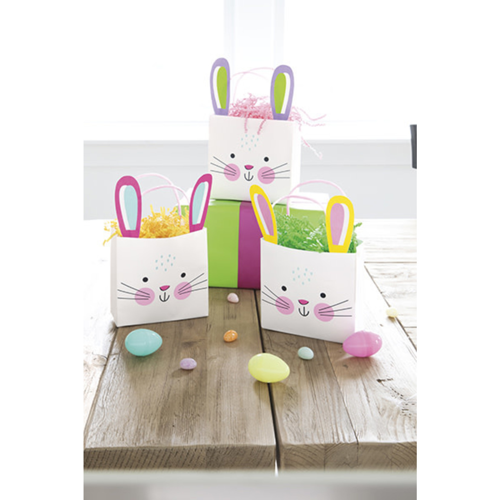 unique Easter Bunny Handle Bags - 3ct.
