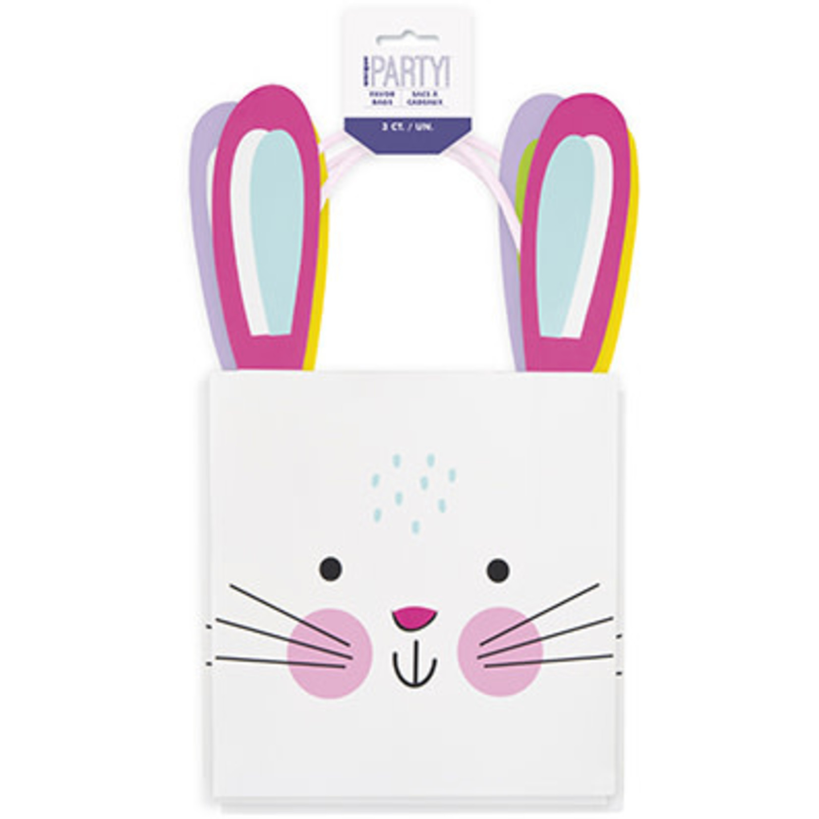 unique Easter Bunny Handle Bags - 3ct.