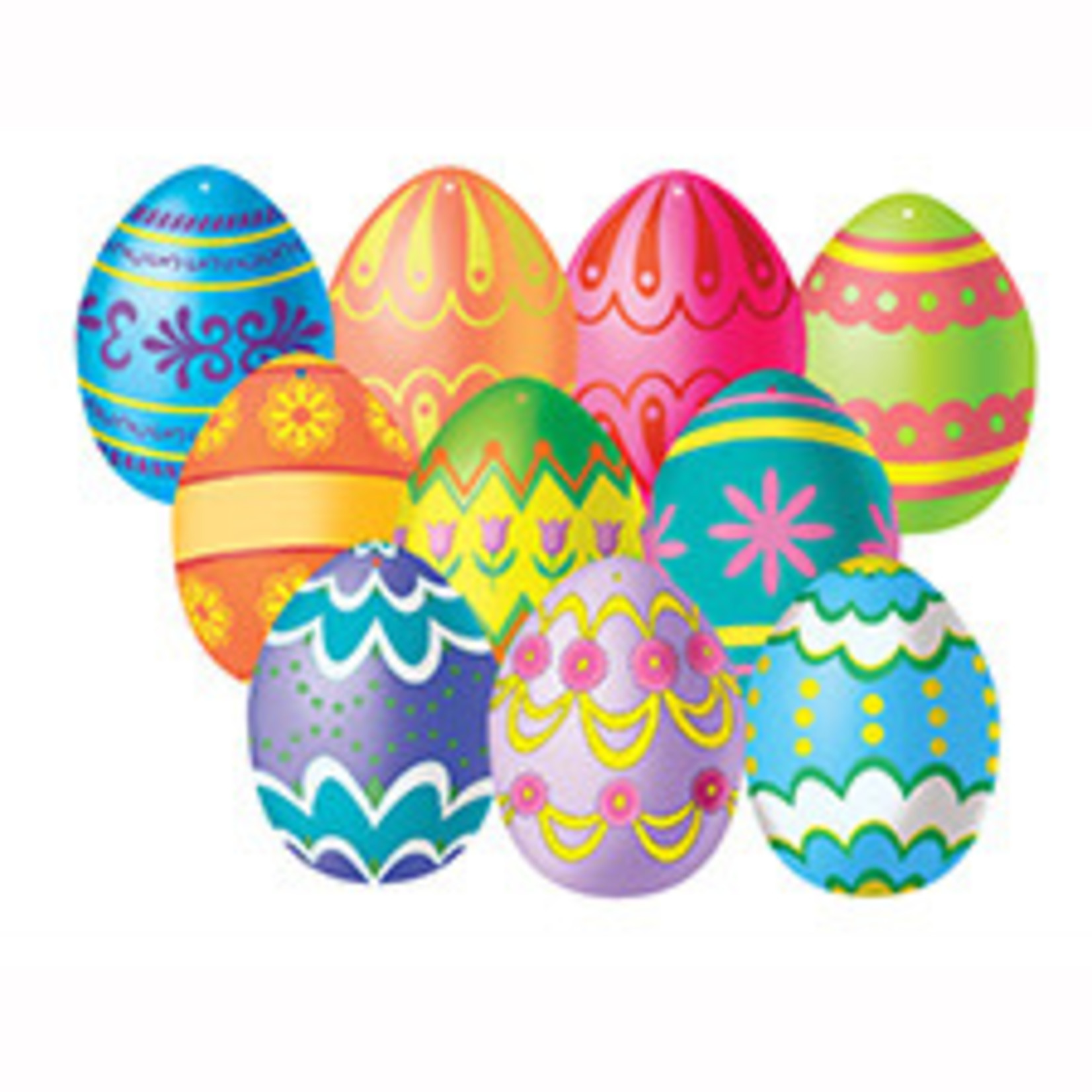 Beistle 4.5" Easter Egg Cutouts - 10ct