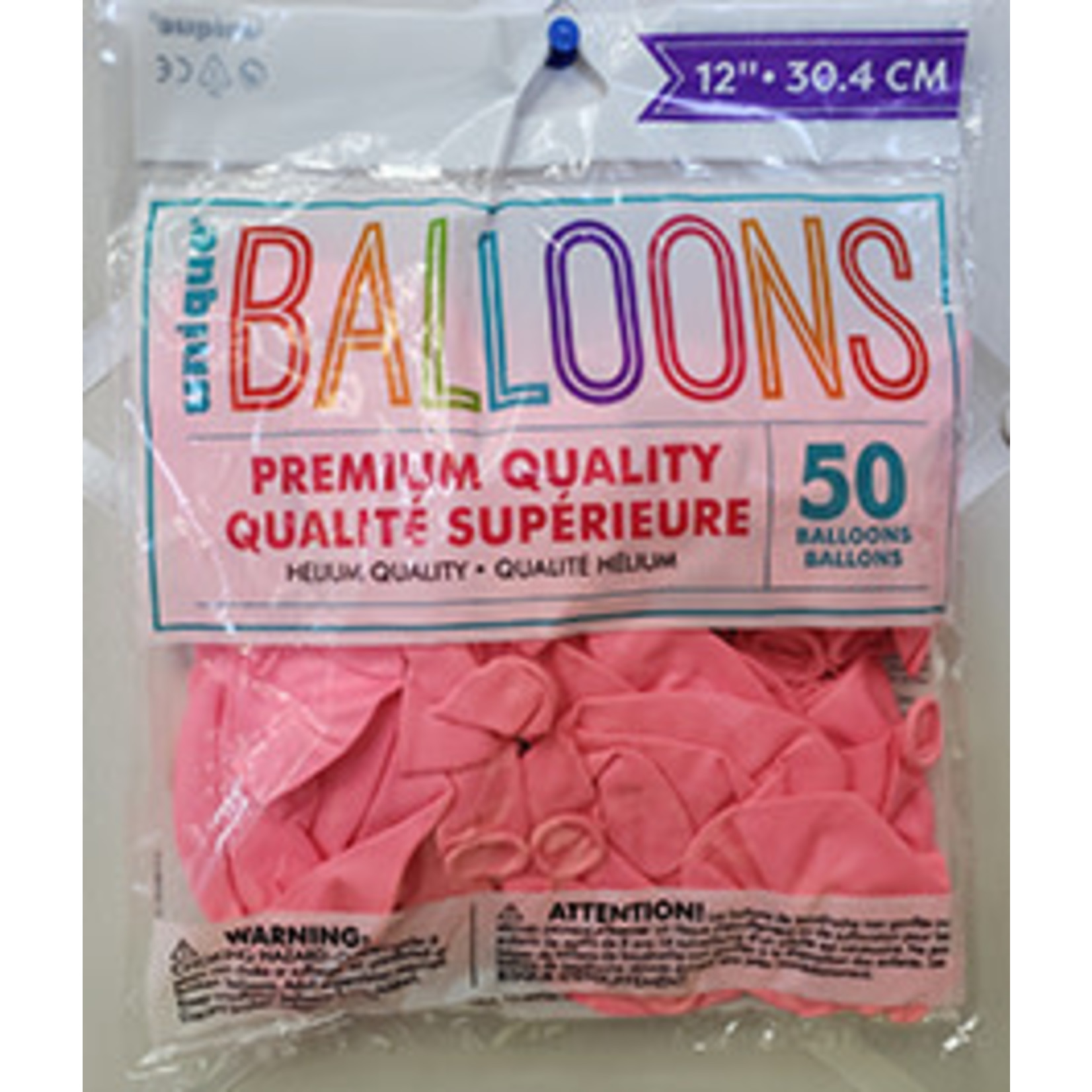 unique 12" Powder Pink Premium Balloons - 50ct.