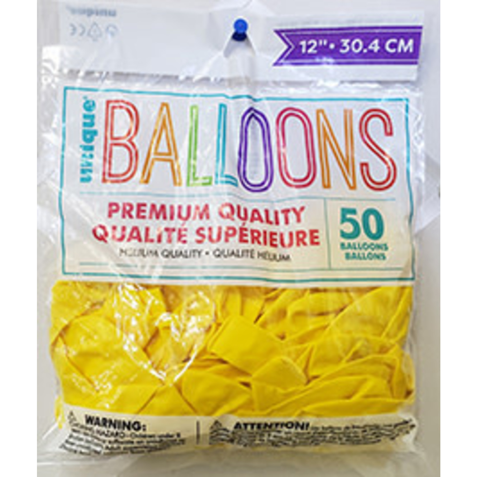 unique 12" Lemon Yellow Prem. Balloons - 50ct.