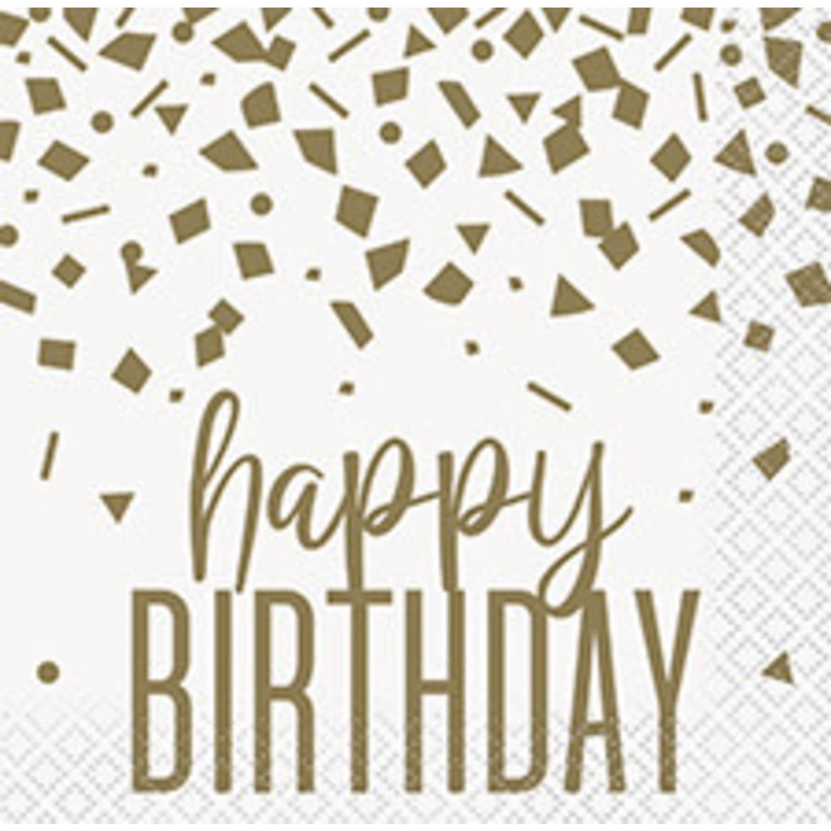unique Confetti Gold Birthday Beverage Napkins - 16ct.