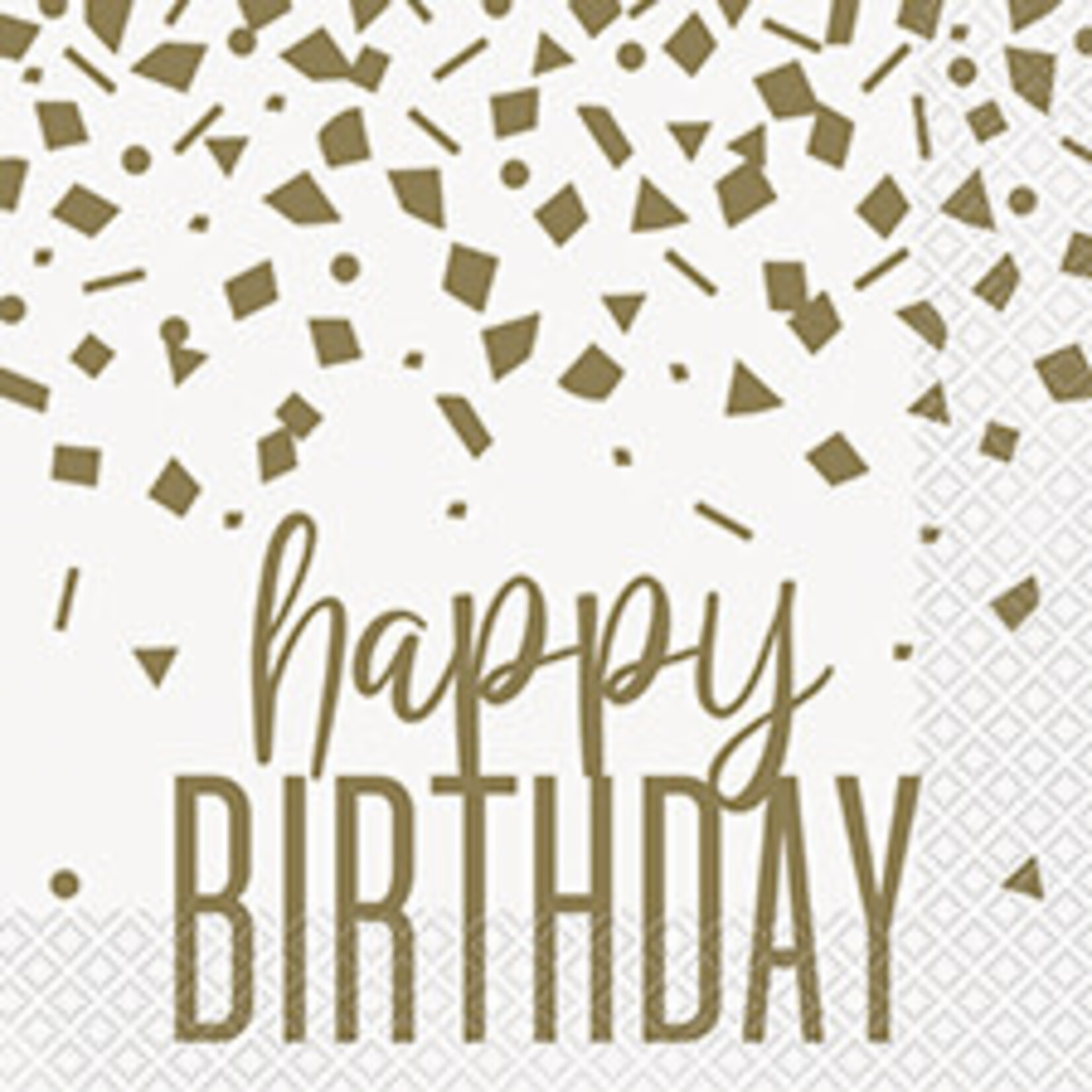 unique Confetti Gold Birthday Lunch Napkins - 16ct.