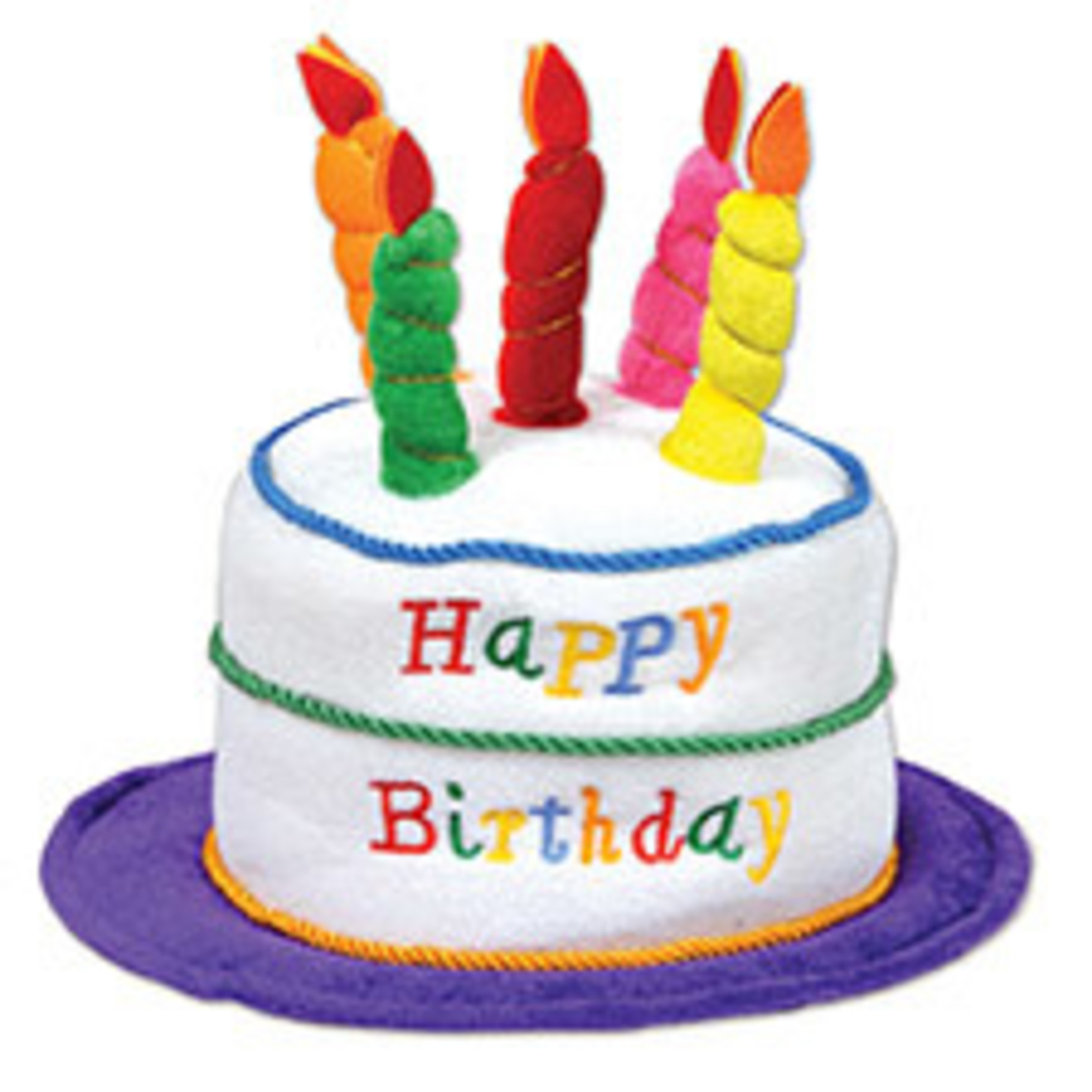 Beistle Happy Birthday Fabric Cake Hat - 1ct. One Size Fits Most