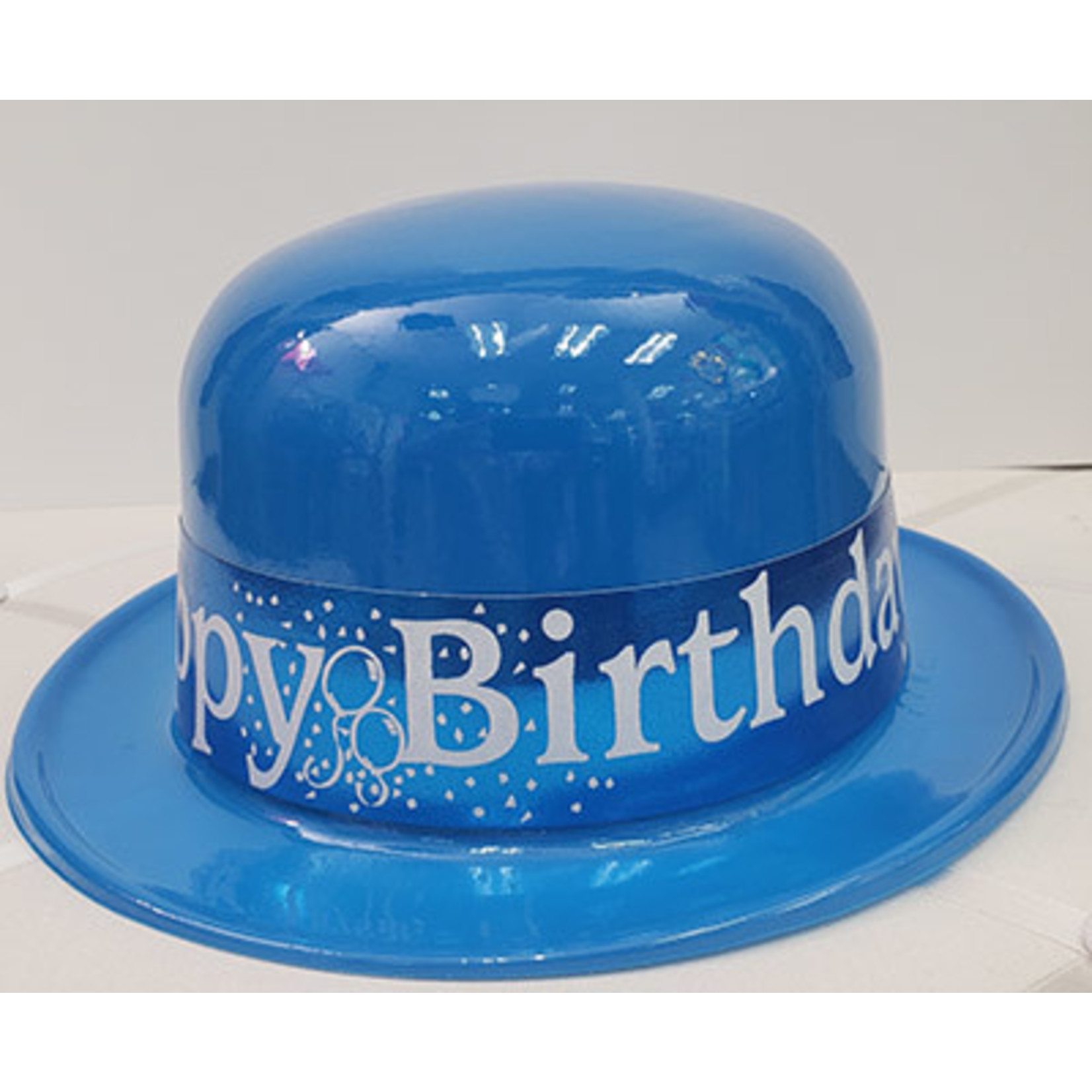 Beistle Blue Happy Birthday Plastic Derby Hat