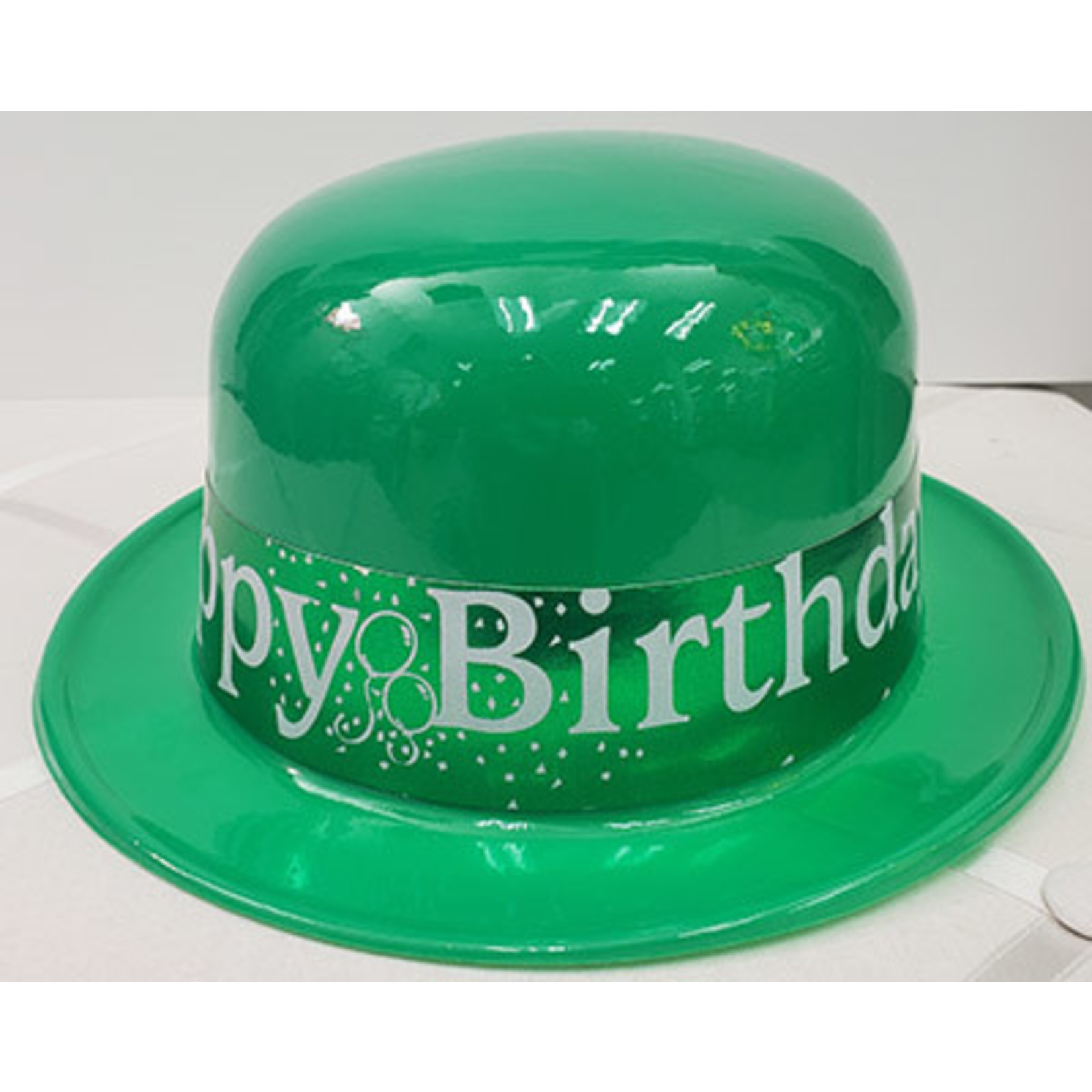 Beistle Green Happy Birthday Plastic Derby Hat