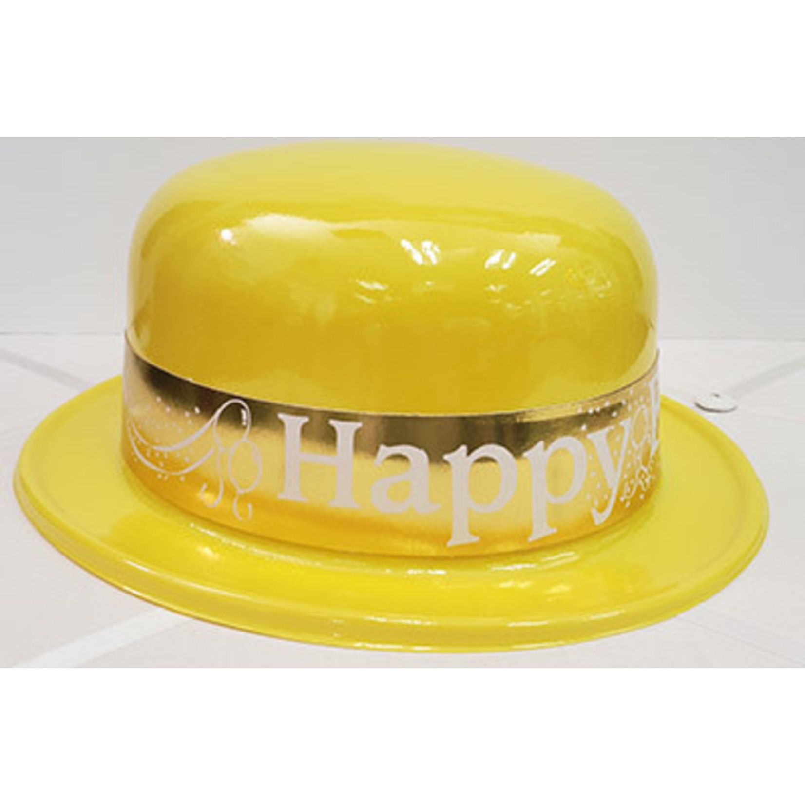 Beistle Yellow Happy Birthday Plastic Derby Hat