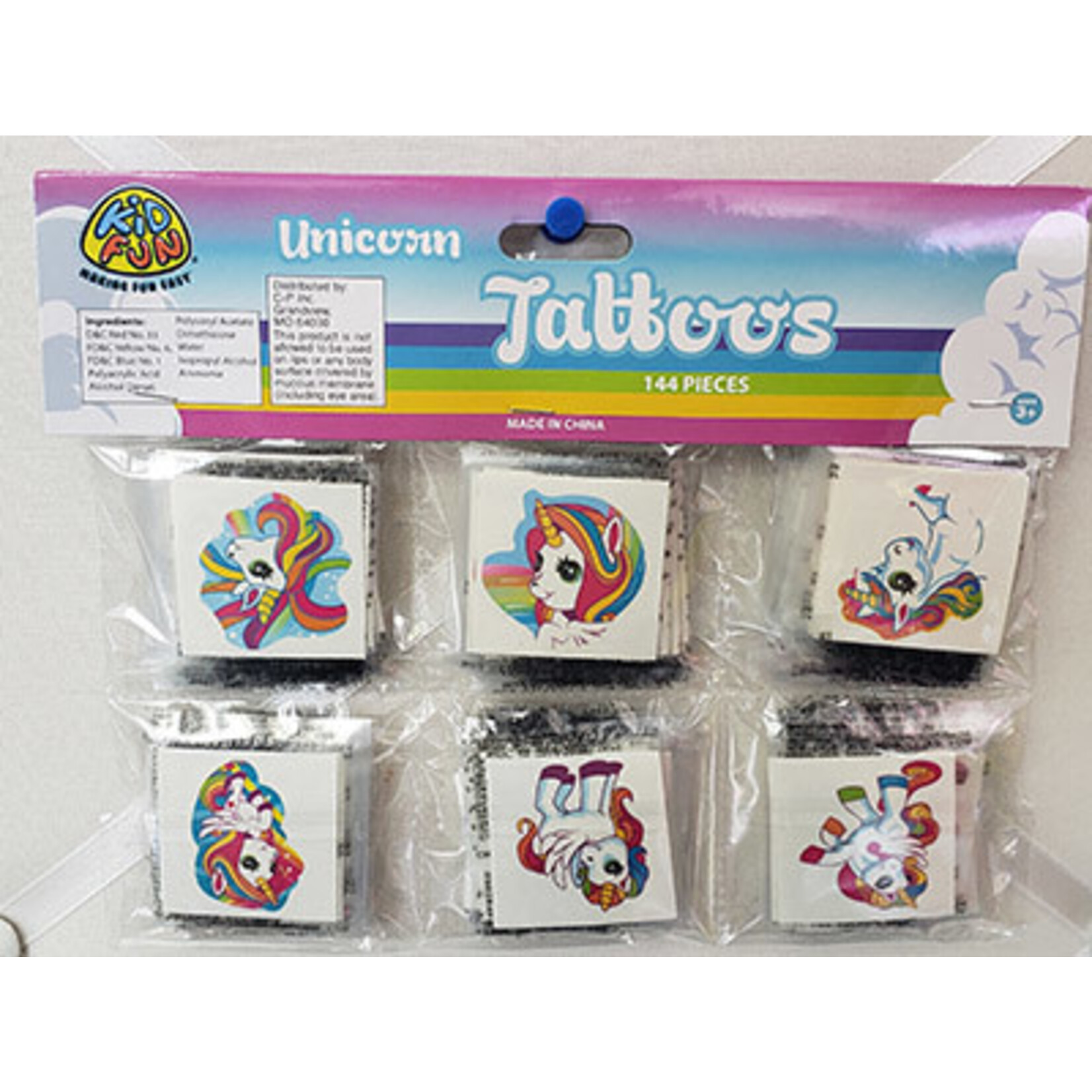 us toy Unicorn Tattoos - 144ct.