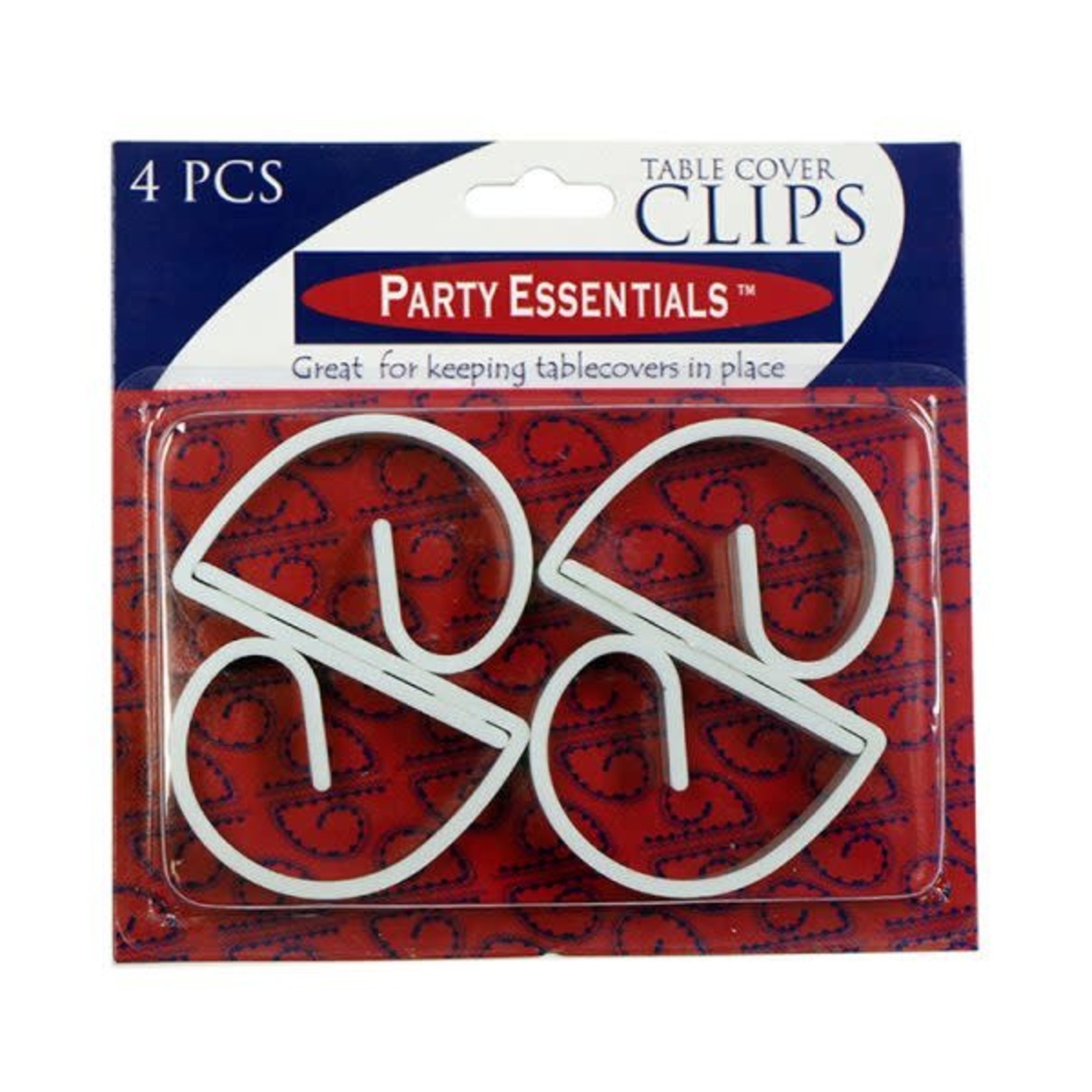 Party Essentials White Table Cover Clips - 4ct.
