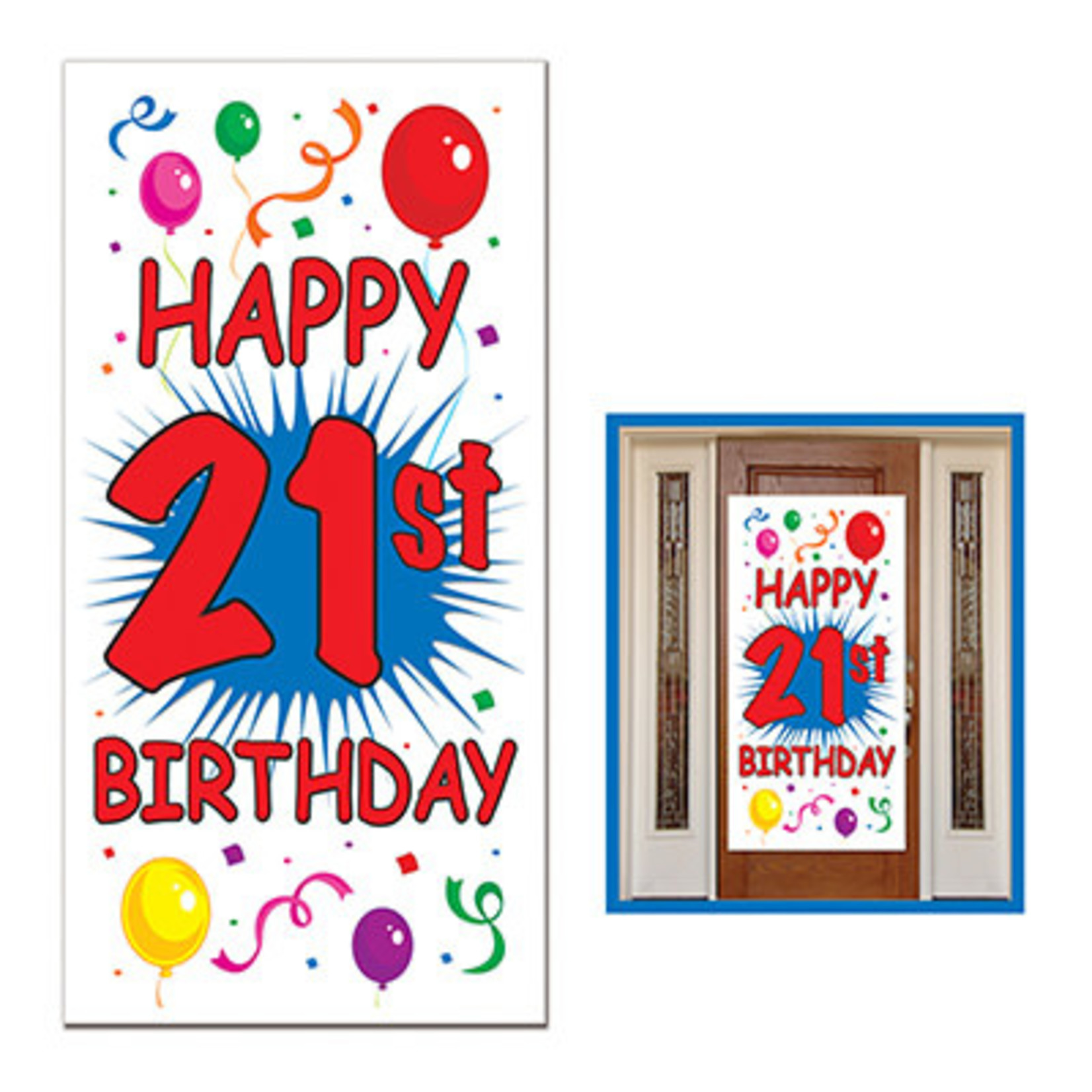Beistle 21st Birthday Door Cover - 30" x 5ft.